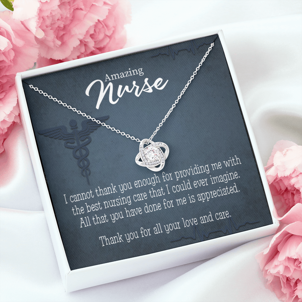 Best Nursing Care Healthcare Medical Worker Nurse Appreciation Gift Infinity Knot Necklace Message Card-Express Your Love Gifts