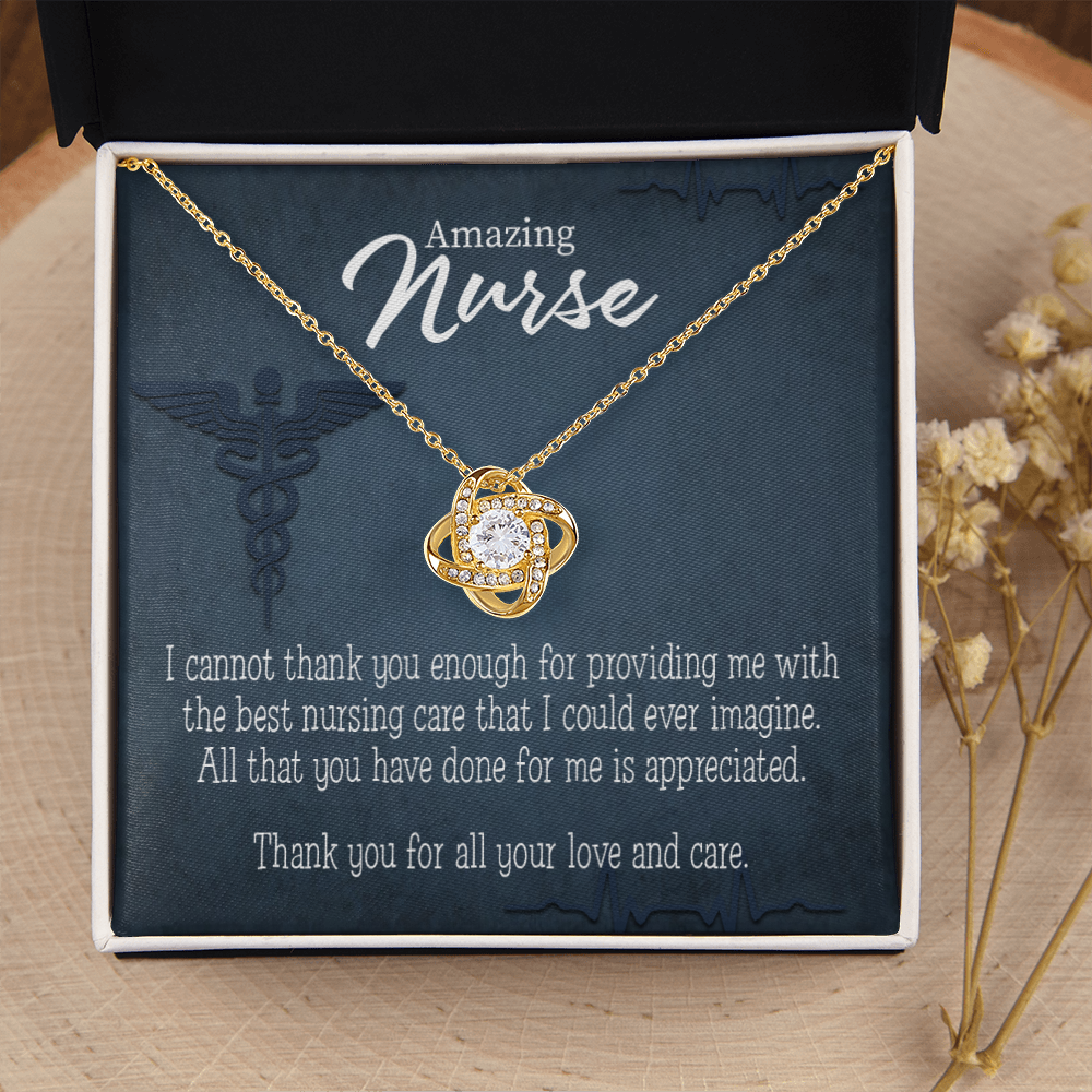 Best Nursing Care Healthcare Medical Worker Nurse Appreciation Gift Infinity Knot Necklace Message Card-Express Your Love Gifts