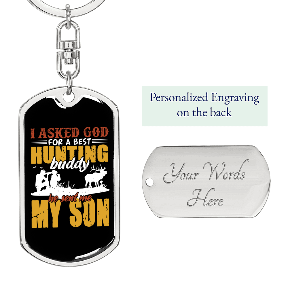 Best Son Hunter'S Keychain Gift Stainless Steel or 18k Gold Dog Tag Keyring-Express Your Love Gifts