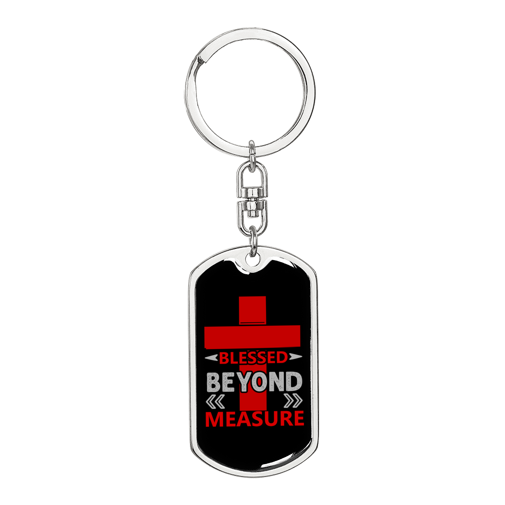 Beyond Measure Keychain Stainless Steel or 18k Gold Dog Tag Keyring-Express Your Love Gifts
