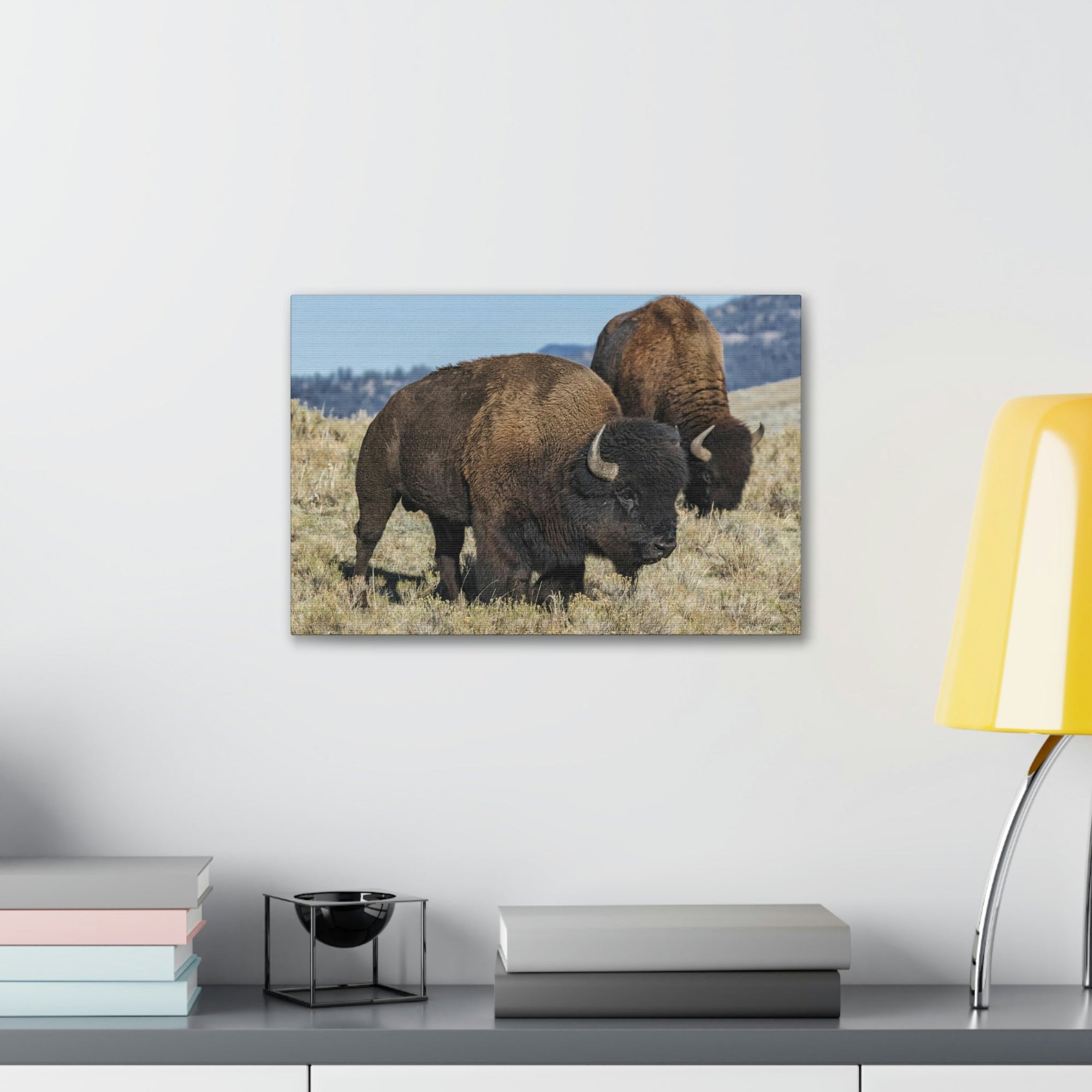 Scripture Walls Bison Couple Bison Bison Troop Print Animal Wall Art Wildlife Canvas Prints Wall Art Ready to Hang Unframed-Express Your Love Gifts