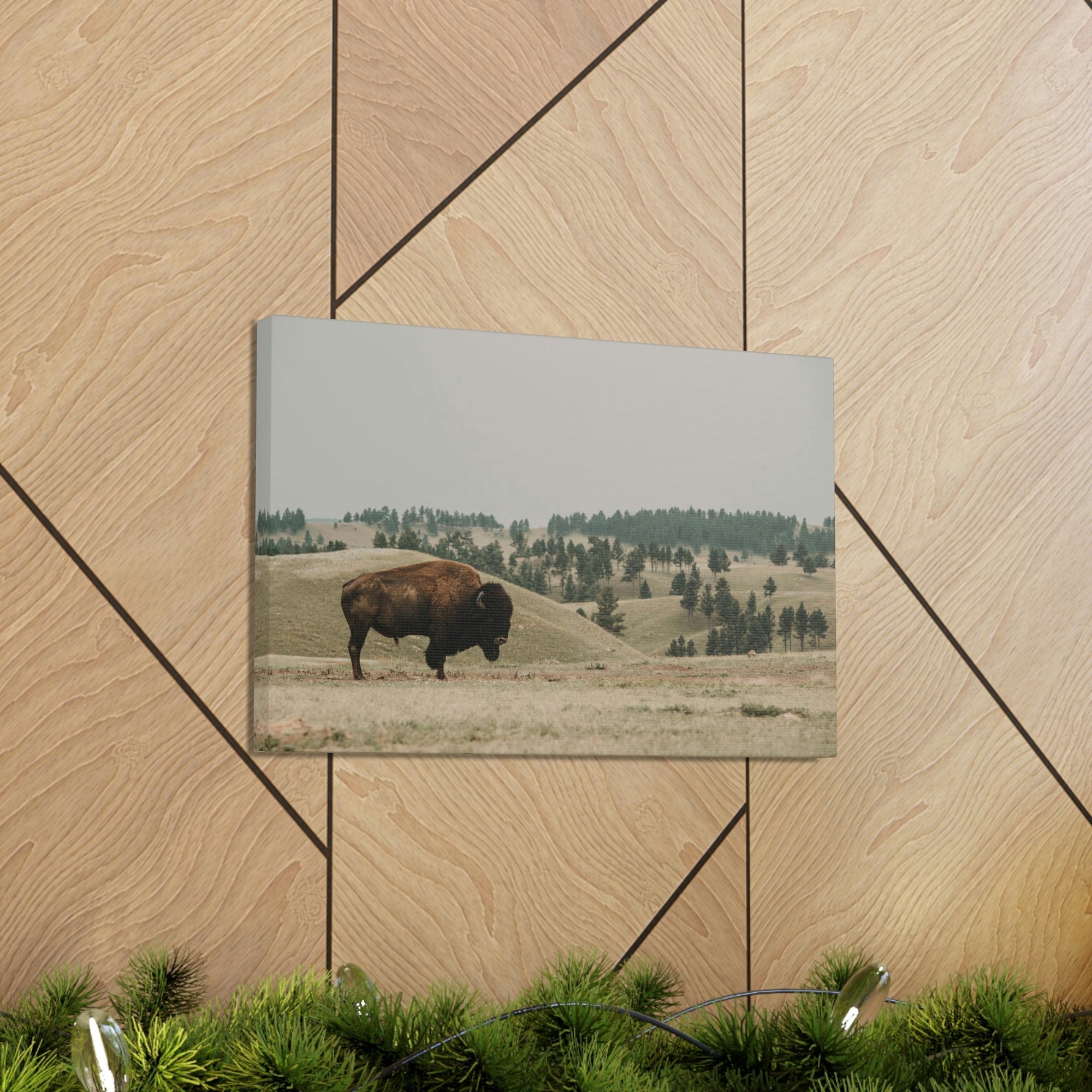 Scripture Walls Bison Hunting Bison on Hunt Print Animal Wall Art Wildlife Canvas Prints Wall Art Ready to Hang Unframed-Express Your Love Gifts