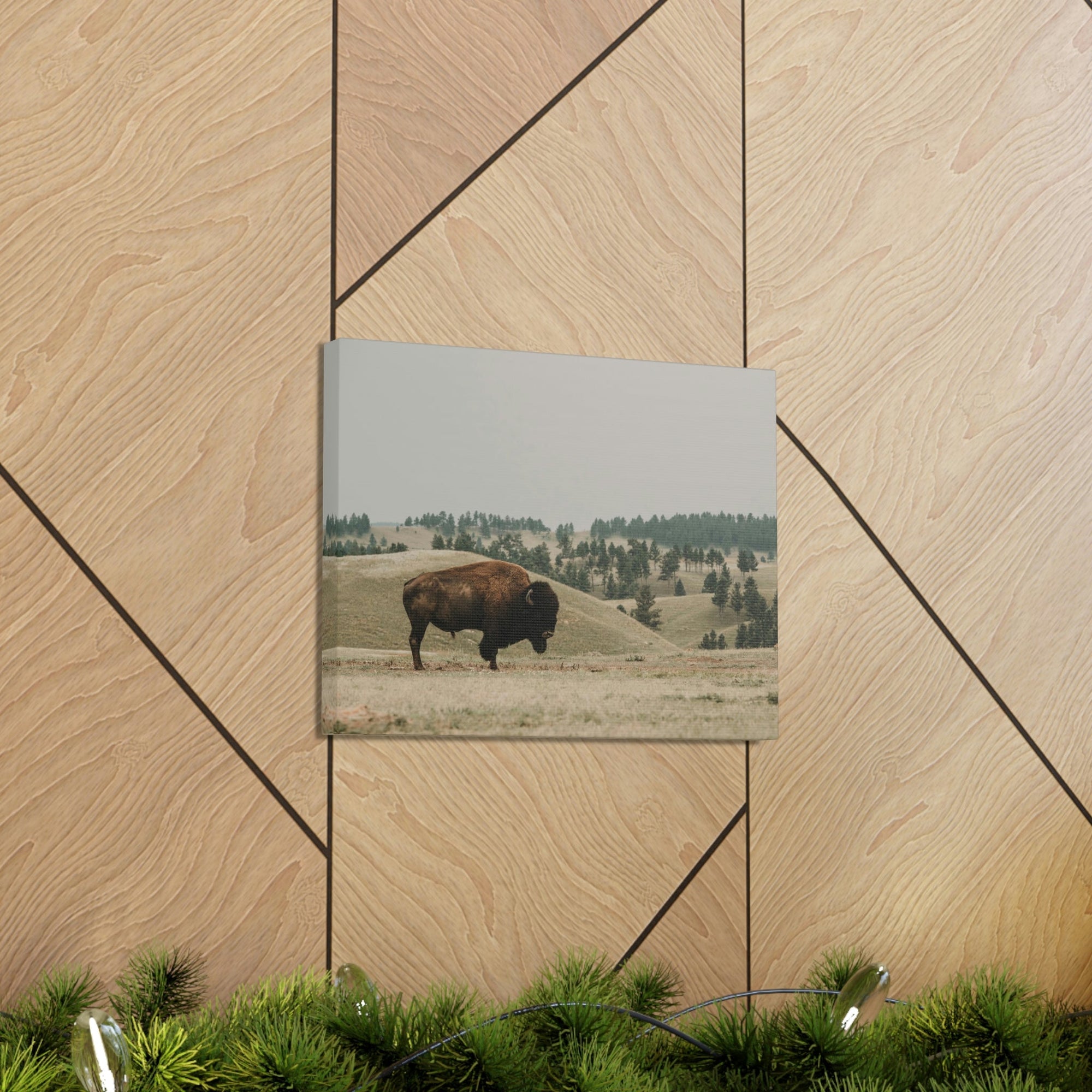 Scripture Walls Bison Hunting Bison on Hunt Print Animal Wall Art Wildlife Canvas Prints Wall Art Ready to Hang Unframed-Express Your Love Gifts