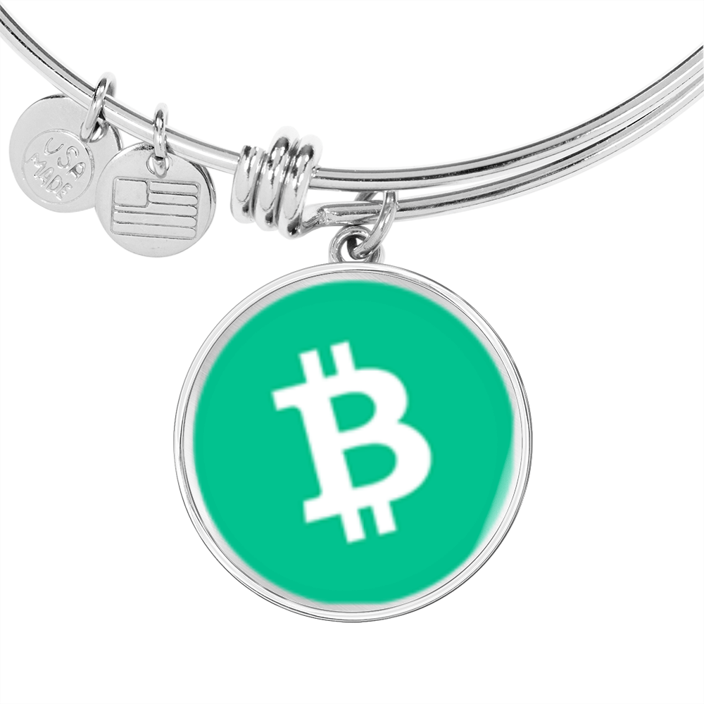 Bitcoin Cash BCH Bracelet Stainless Steel or 18k Gold Circle Bangle-Express Your Love Gifts