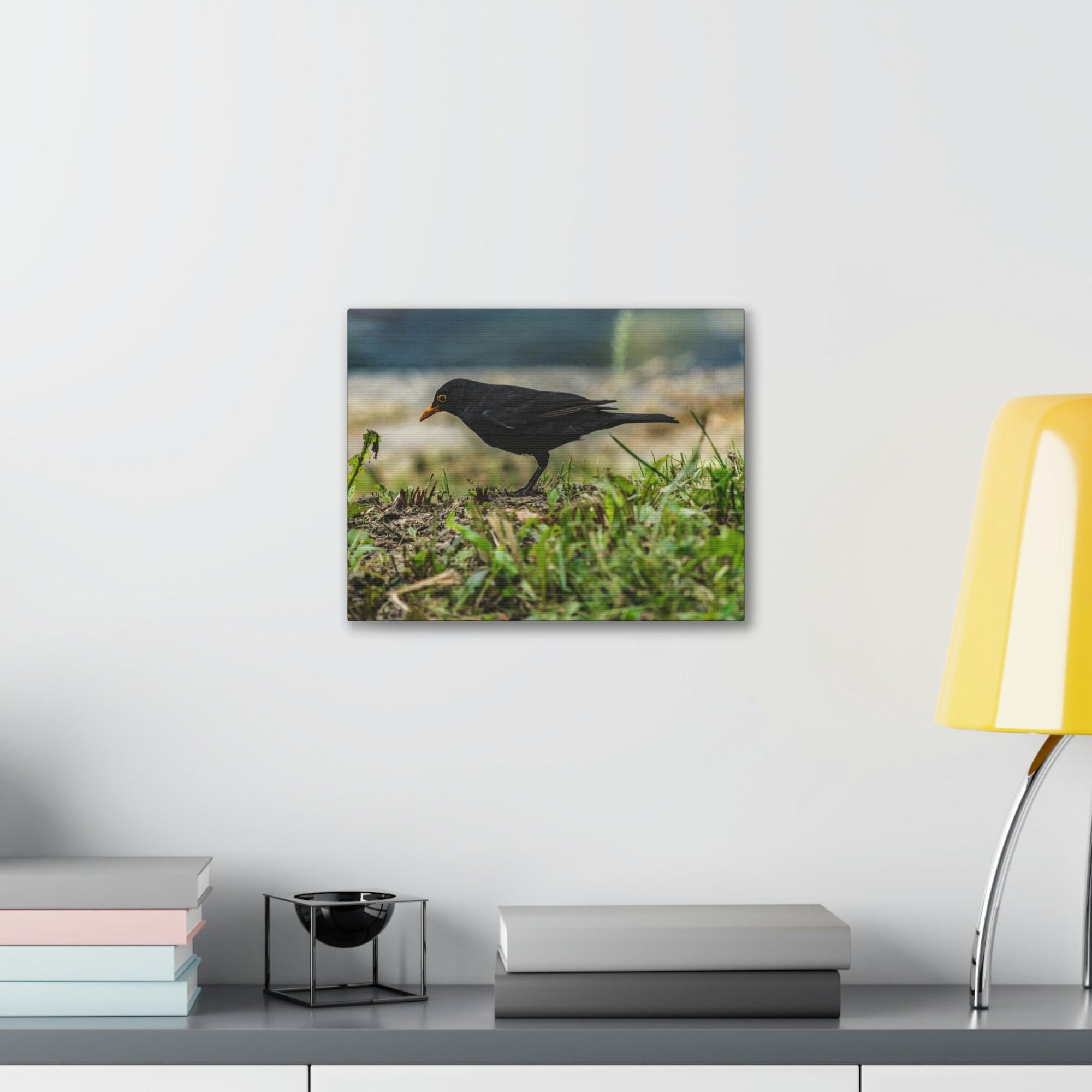 Scripture Walls Blackbird Hunting Blackbird on Hunt Print Animal Wall Art Wildlife Canvas Prints Wall Art Ready to Hang Unframed-Express Your Love Gifts