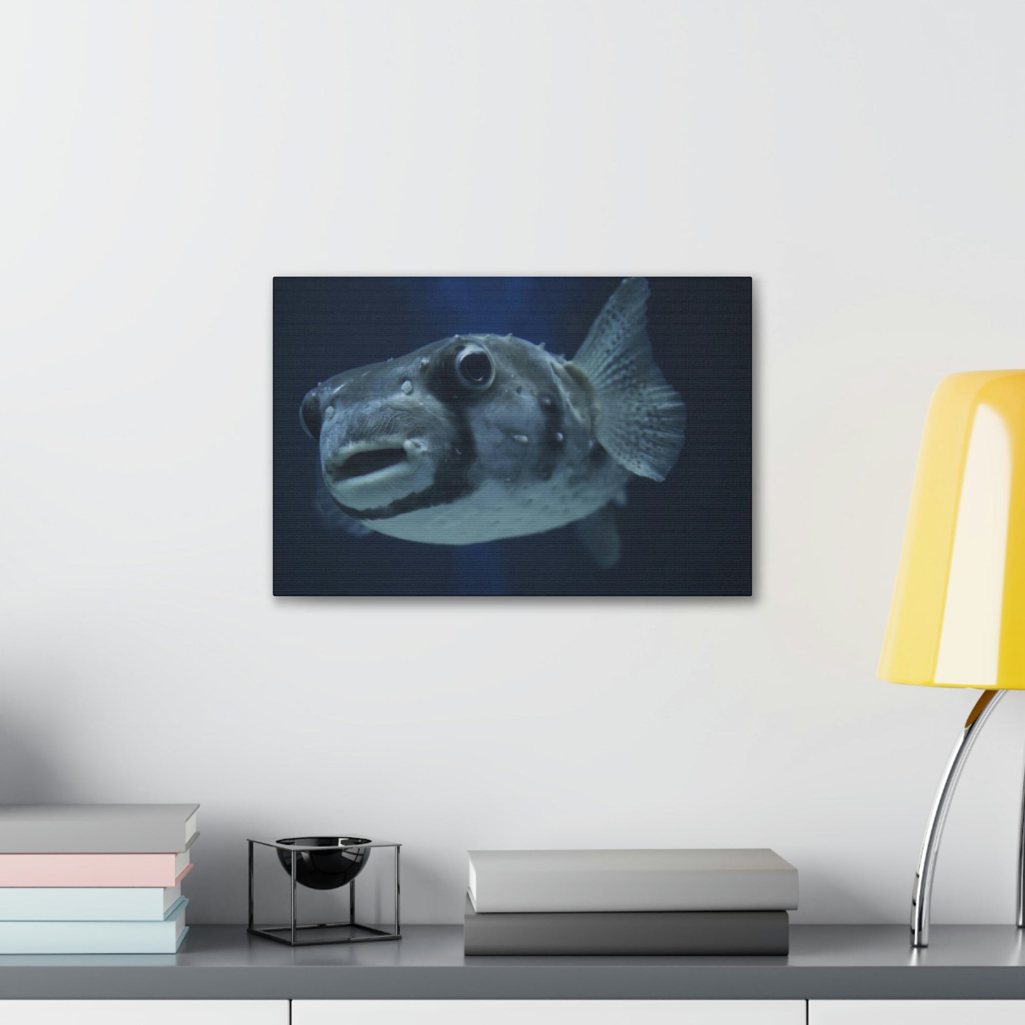 Scripture Walls Blowfish Hunting Blowfish on Hunt Print Animal Wall Art Wildlife Canvas Prints Wall Art Ready to Hang Unframed-Express Your Love Gifts