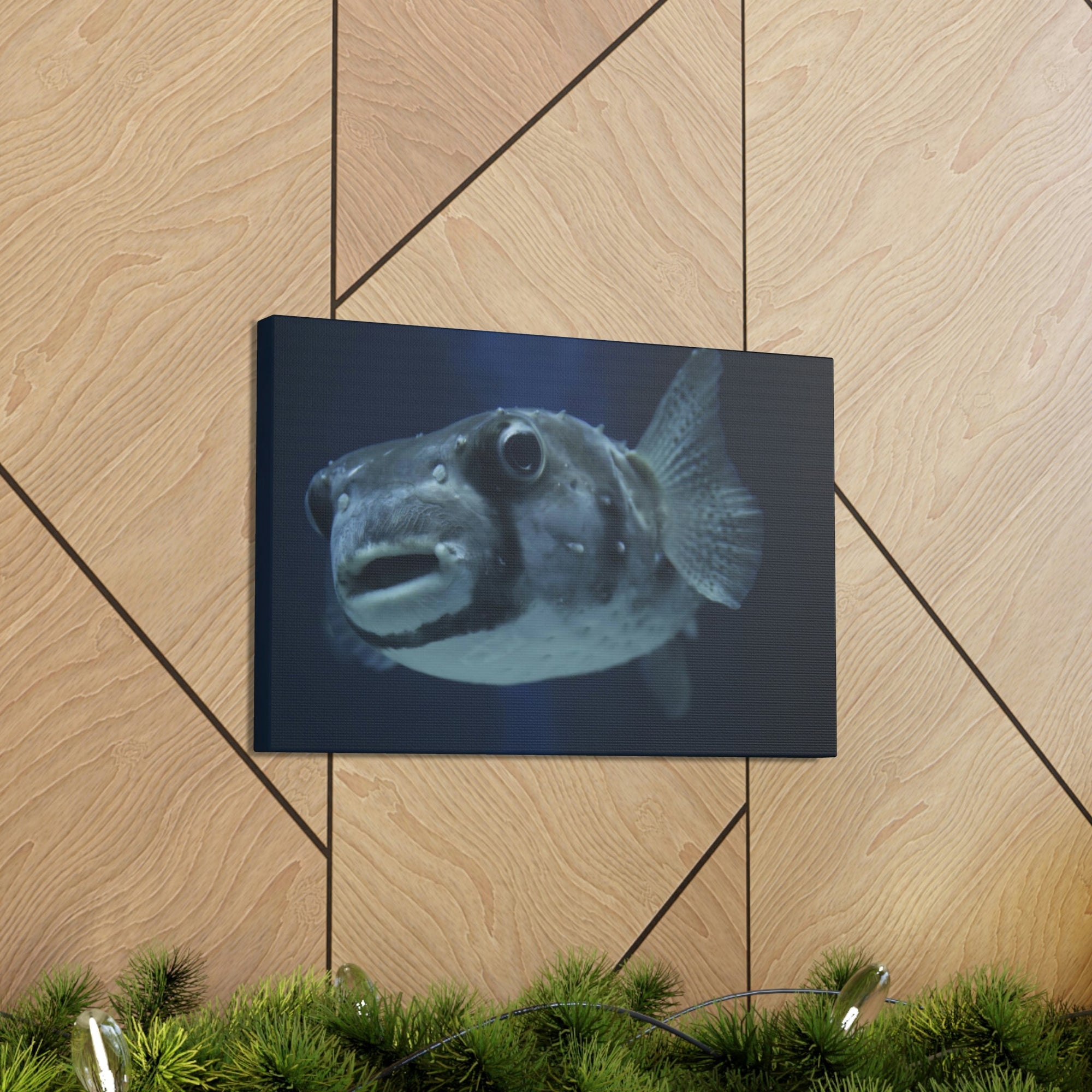 Scripture Walls Blowfish Hunting Blowfish on Hunt Print Animal Wall Art Wildlife Canvas Prints Wall Art Ready to Hang Unframed-Express Your Love Gifts