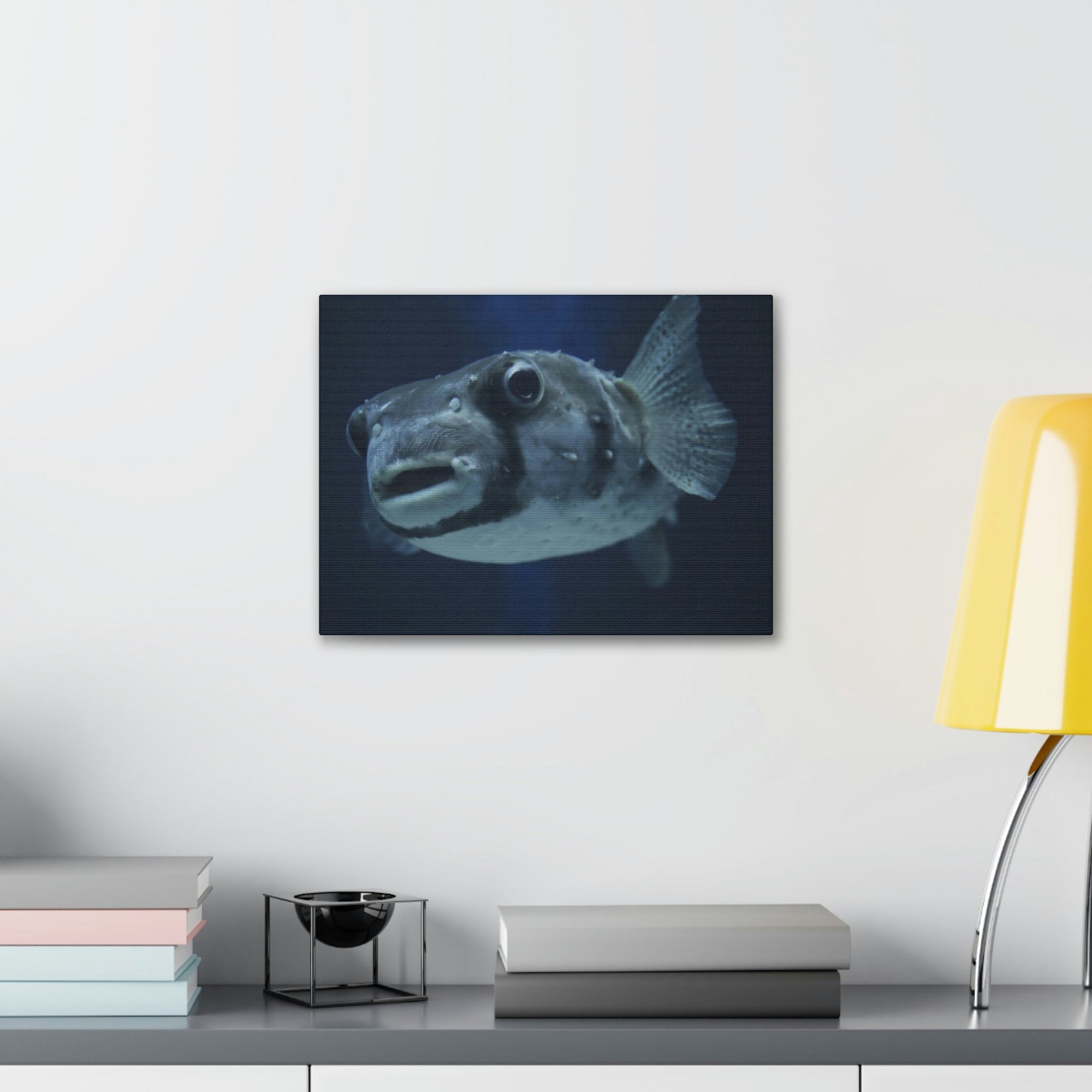 Scripture Walls Blowfish Hunting Blowfish on Hunt Print Animal Wall Art Wildlife Canvas Prints Wall Art Ready to Hang Unframed-Express Your Love Gifts