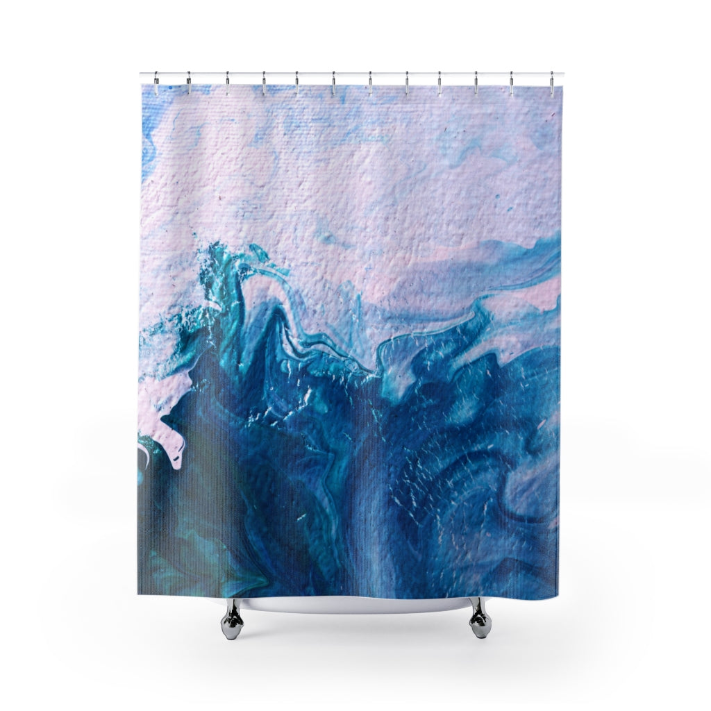 Blue Ocean Abstract Stylish Design 71&quot; x 74&quot; Elegant Waterproof Shower Curtain for a Spa-like Bathroom Paradise Exceptional Craftsmanship-Express Your Love Gifts