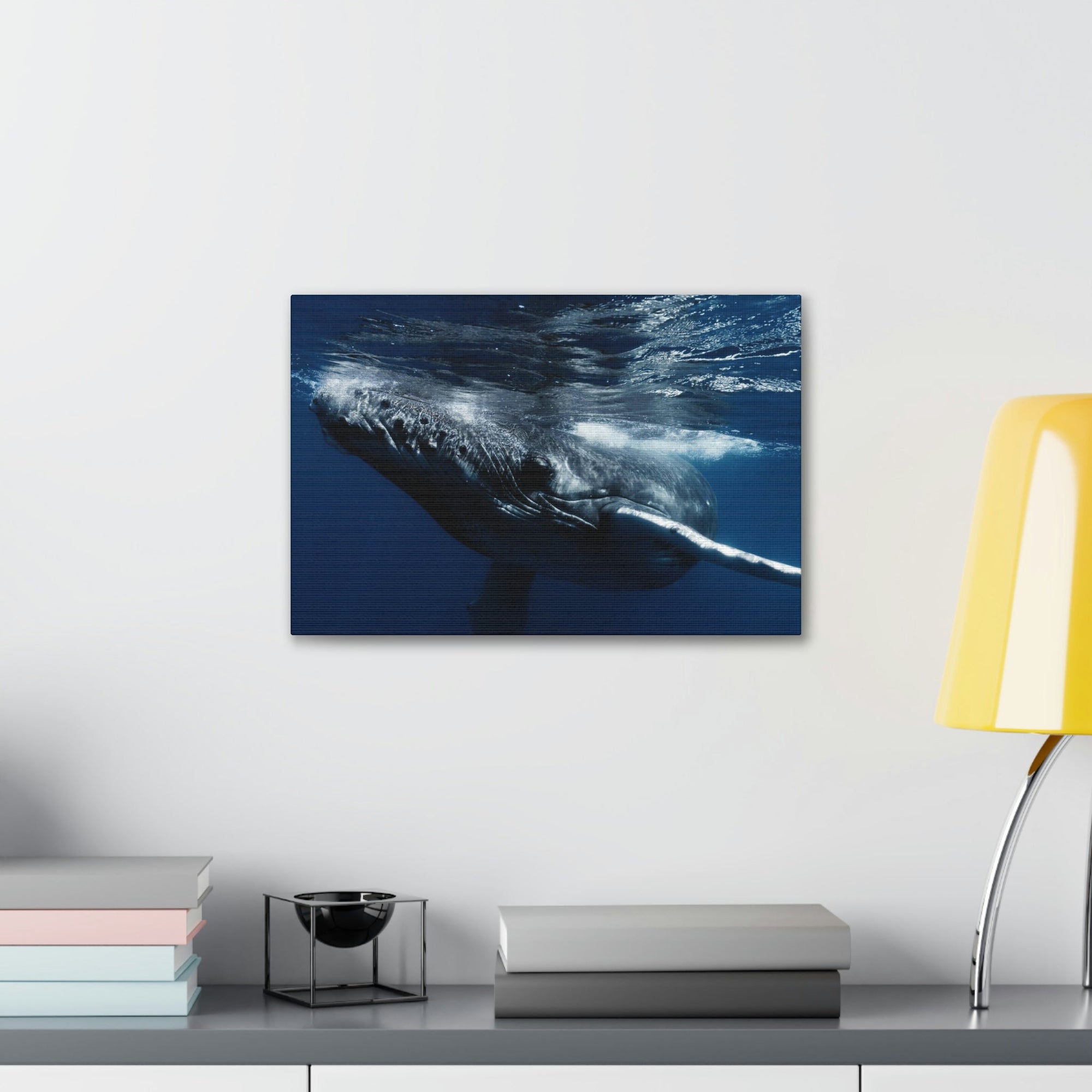 Scripture Walls Blue Whale Hunting Blue Whale on Hunt Print Animal Wall Art Wildlife Canvas Prints Wall Art Ready to Hang Unframed-Express Your Love Gifts