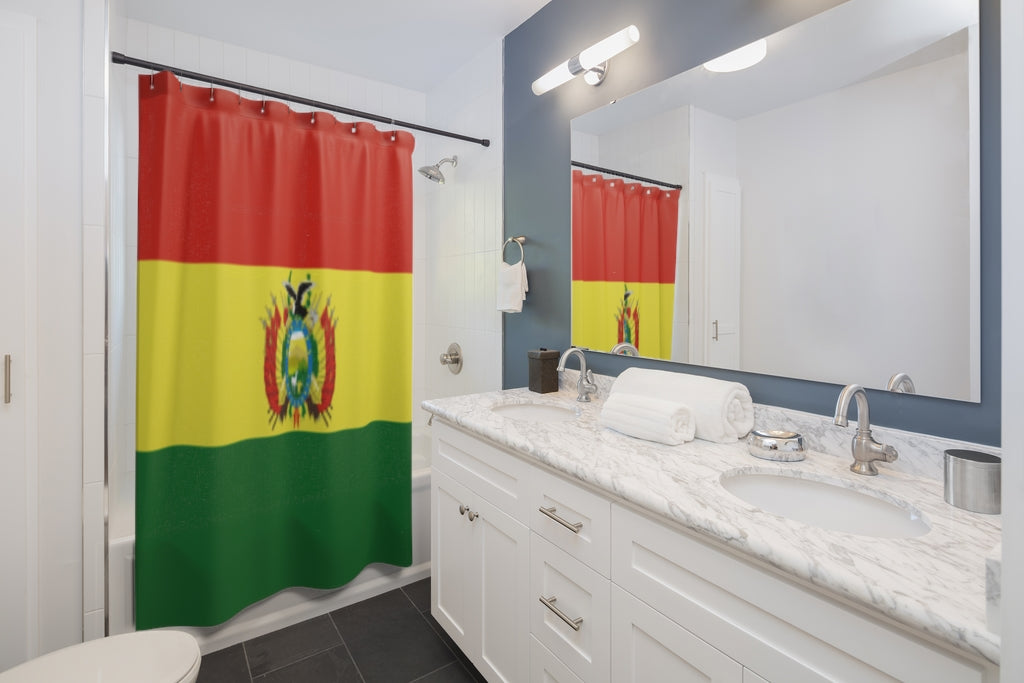 Bolivia Flag Stylish Design 71" x 74" Elegant Waterproof Shower Curtain for a Spa-like Bathroom Paradise Exceptional Craftsmanship-Express Your Love Gifts