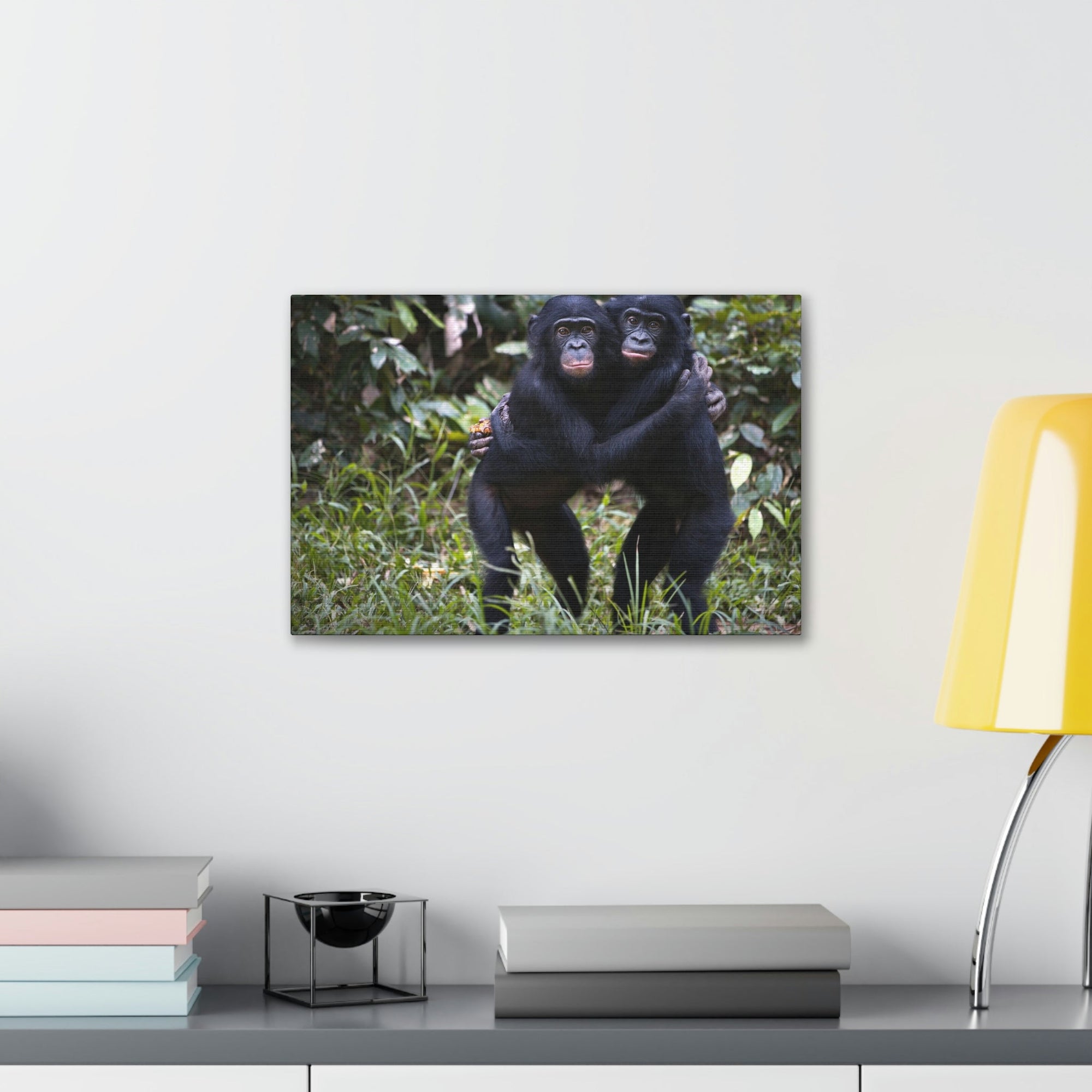 Scripture Walls Bonobo Couple Bonobo Troop Print Animal Wall Art Wildlife Canvas Prints Wall Art Ready to Hang Unframed-Express Your Love Gifts