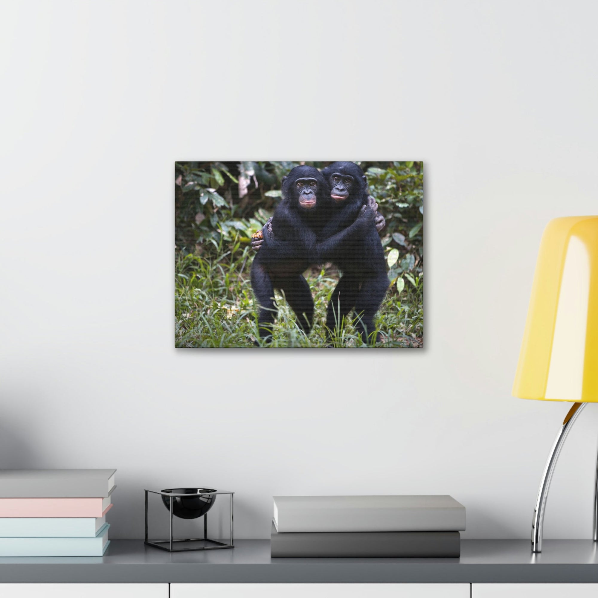 Scripture Walls Bonobo Couple Bonobo Troop Print Animal Wall Art Wildlife Canvas Prints Wall Art Ready to Hang Unframed-Express Your Love Gifts