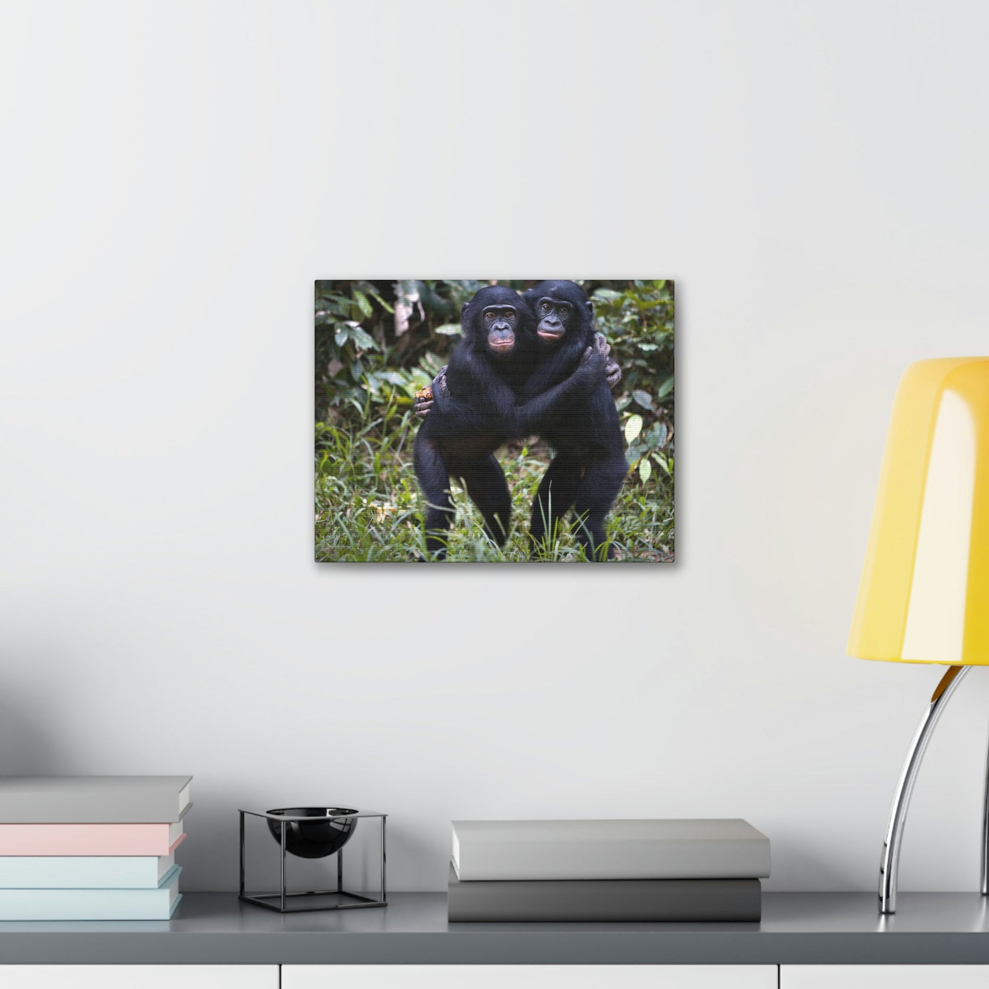 Scripture Walls Bonobo Couple Bonobo Troop Print Animal Wall Art Wildlife Canvas Prints Wall Art Ready to Hang Unframed-Express Your Love Gifts