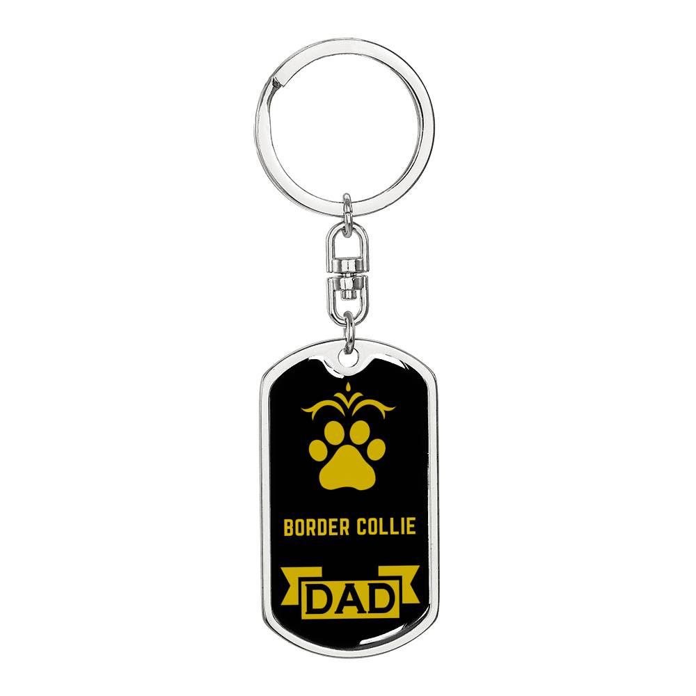 Border Collie Keychain Stainless Steel or 18k Gold-Express Your Love Gifts