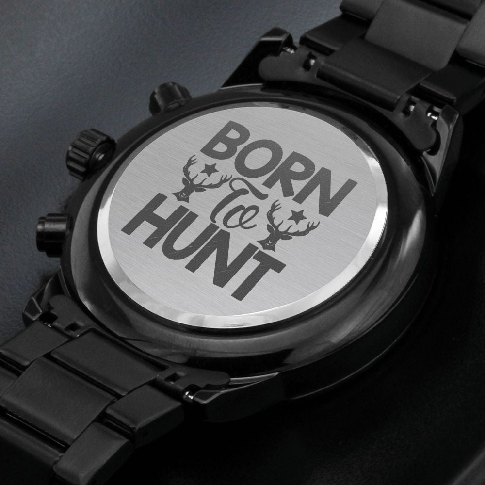Born To Hunt Engraved For Hunting Hunters Multifunction Men's Watch Stainless Steel W Copper Dial-Express Your Love Gifts