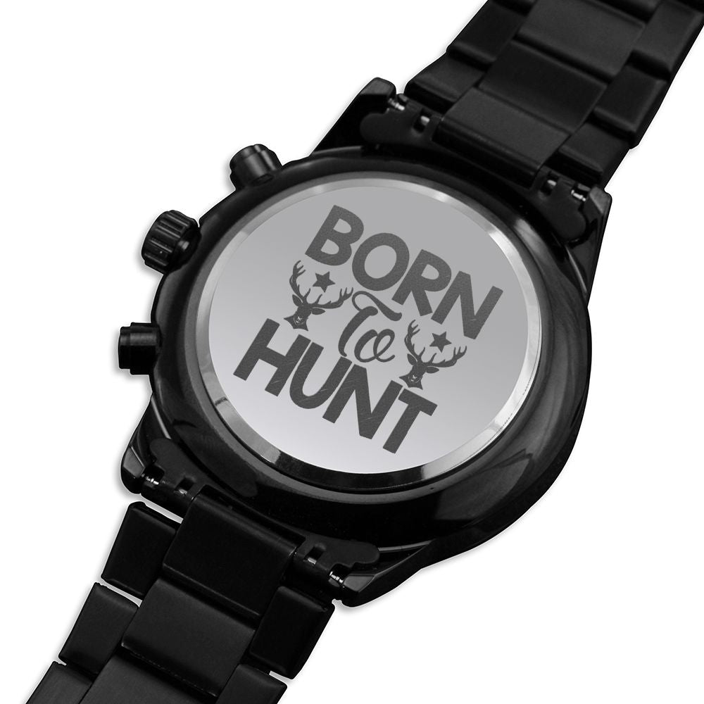 Born To Hunt Engraved For Hunting Hunters Multifunction Men's Watch Stainless Steel W Copper Dial-Express Your Love Gifts