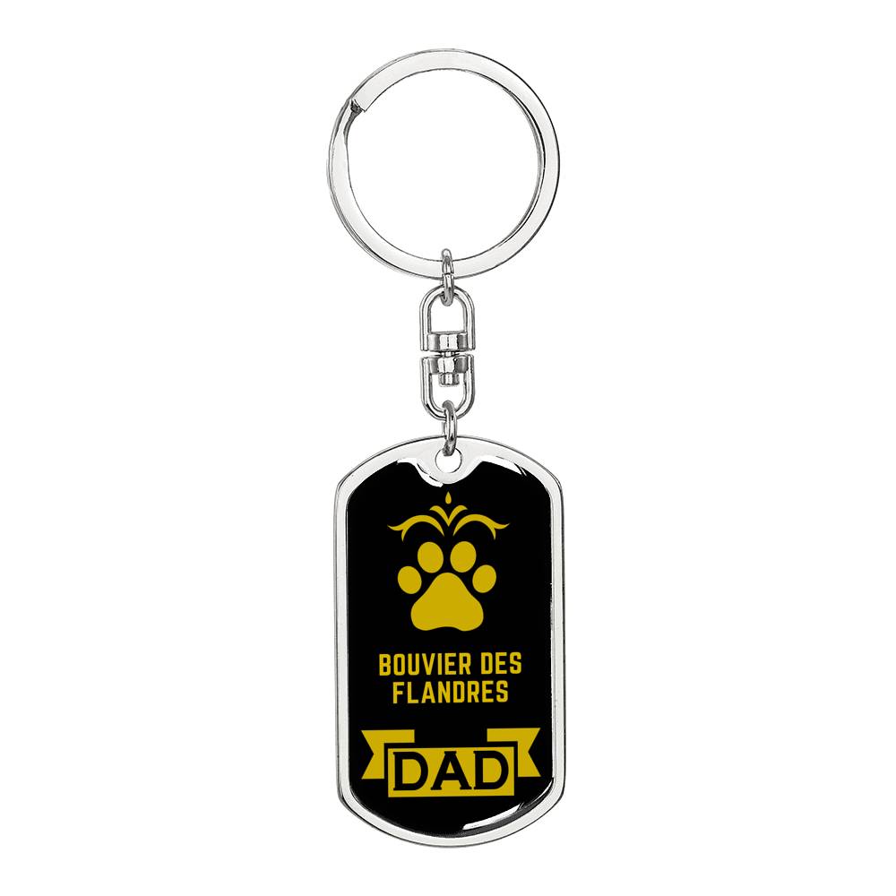 Bouvier Des Flandres Keychain Stainless Steel or 18k Gold-Express Your Love Gifts