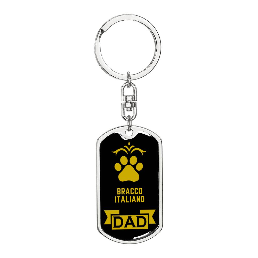 Bracco Italiano Keychain Stainless Steel or 18k Gold-Express Your Love Gifts