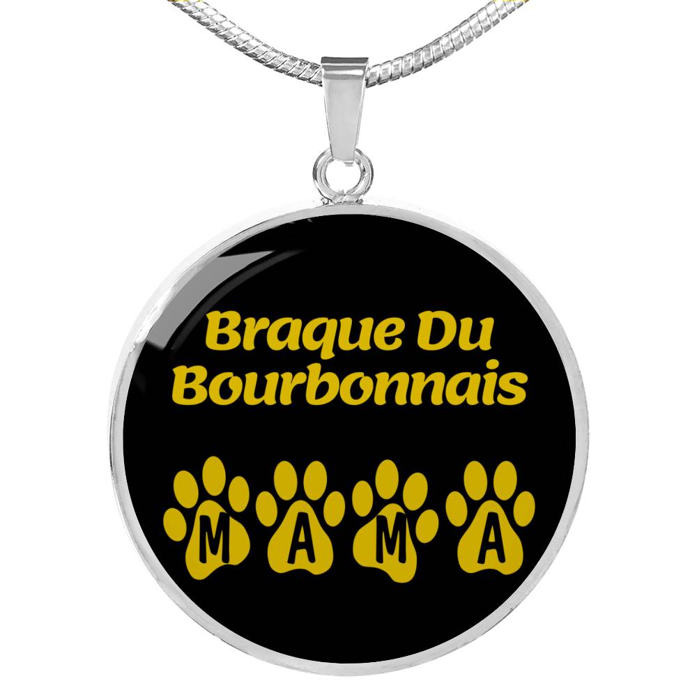 Braque Du Bourbonnais Mama Circle Necklace Stainless Steel or 18k Gold 18-22" Dog Owner Lover-Express Your Love Gifts