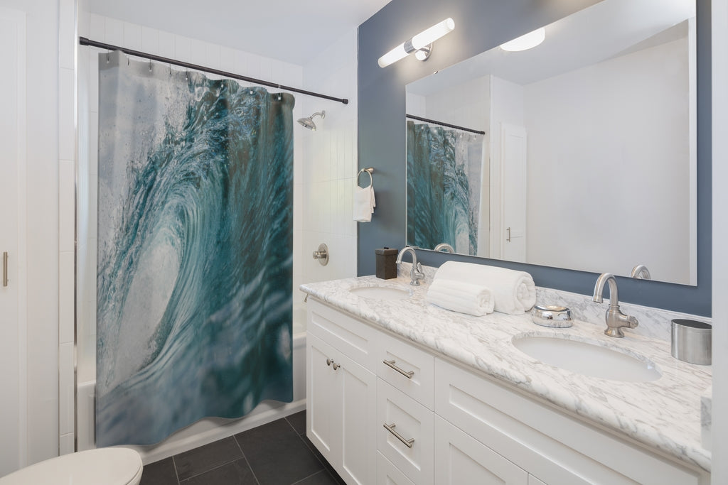 Breaking Wave Sea Stylish Design 71" x 74" Elegant Waterproof Shower Curtain for a Spa-like Bathroom Paradise Exceptional Craftsmanship-Express Your Love Gifts