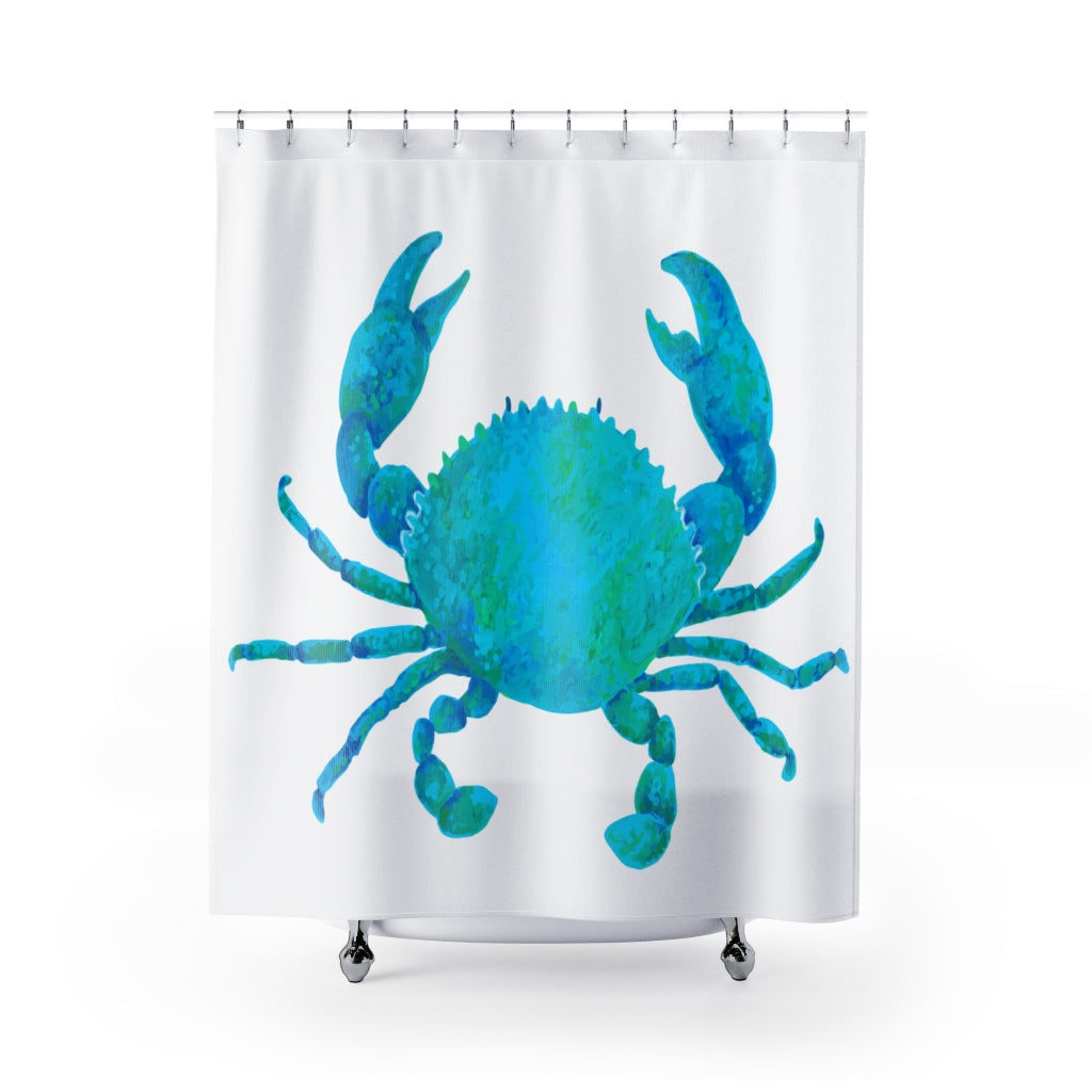Bright Blue Crab Stylish Design 71&quot; x 74&quot; Elegant Waterproof Shower Curtain for a Spa-like Bathroom Paradise Exceptional Craftsmanship-Express Your Love Gifts