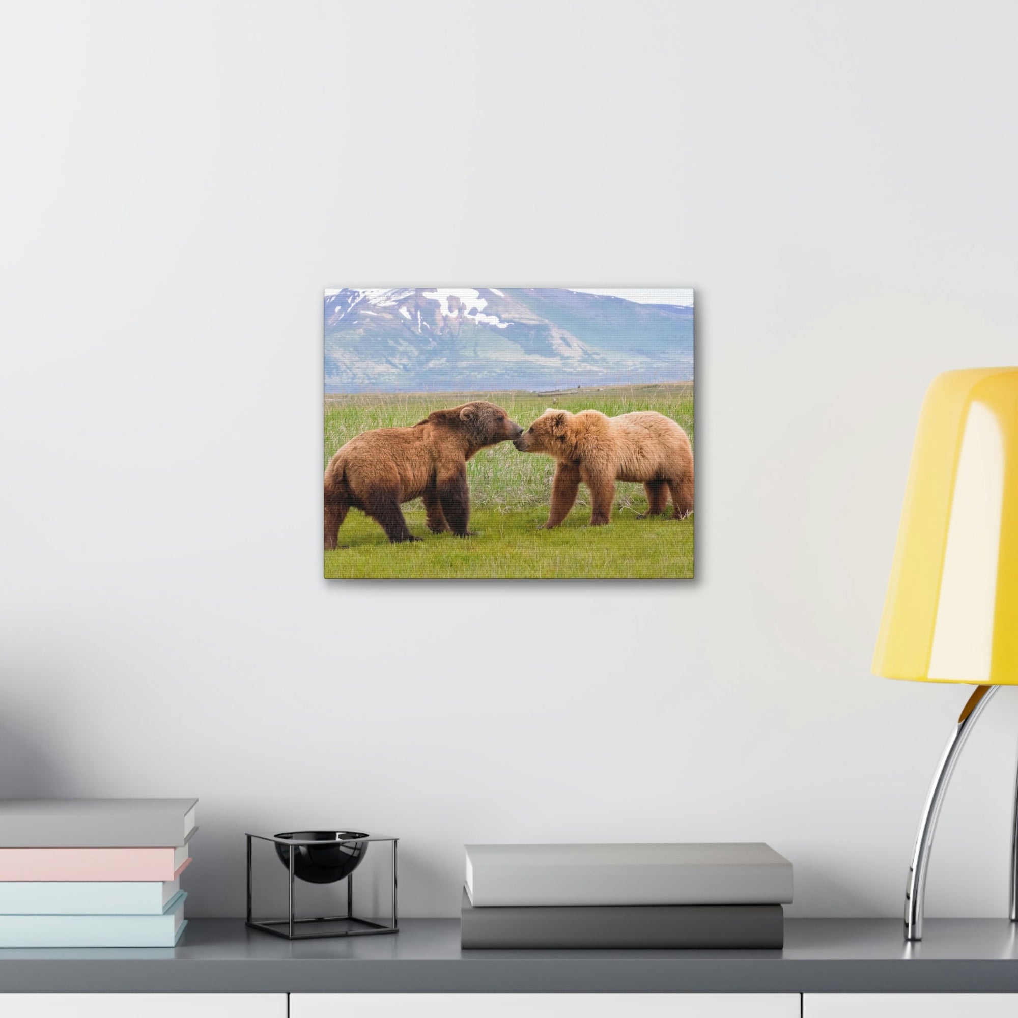 Scripture Walls Brown Bear Couple Brown Bear Troop Print Animal Wall Art Wildlife Canvas Prints Wall Art Ready to Hang Unframed-Express Your Love Gifts