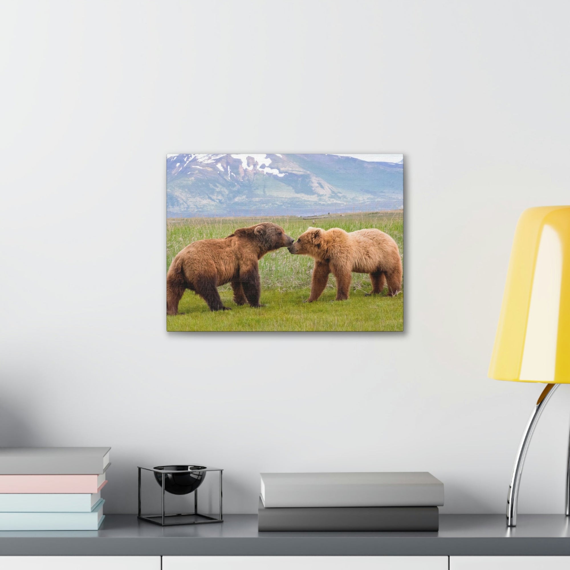 Scripture Walls Brown Bear Couple Brown Bear Troop Print Animal Wall Art Wildlife Canvas Prints Wall Art Ready to Hang Unframed-Express Your Love Gifts