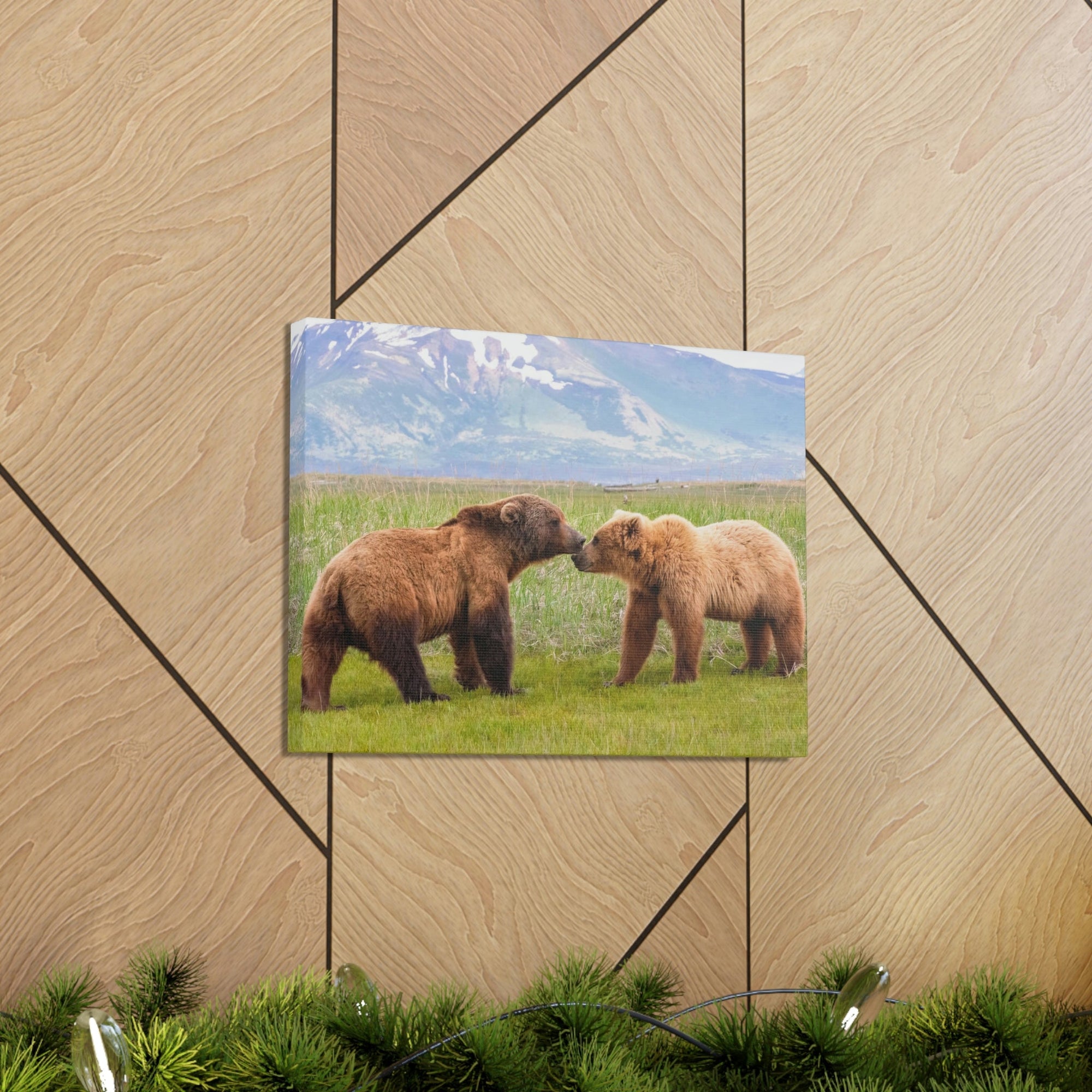 Scripture Walls Brown Bear Couple Brown Bear Troop Print Animal Wall Art Wildlife Canvas Prints Wall Art Ready to Hang Unframed-Express Your Love Gifts