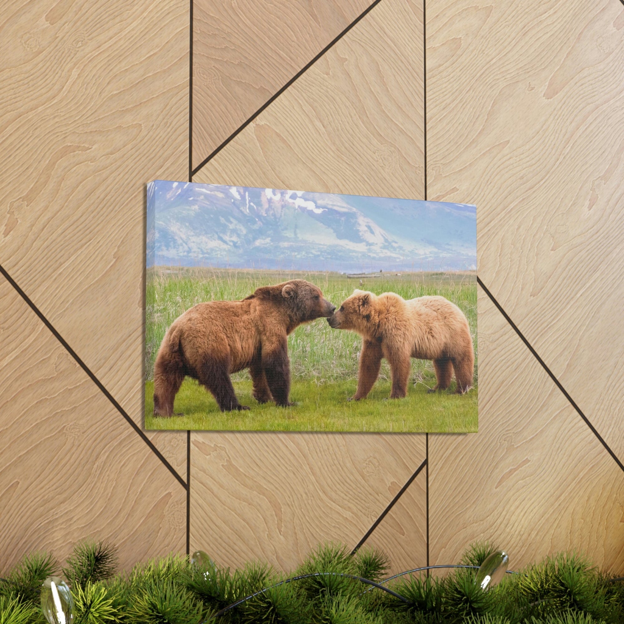 Scripture Walls Brown Bear Couple Brown Bear Troop Print Animal Wall Art Wildlife Canvas Prints Wall Art Ready to Hang Unframed-Express Your Love Gifts