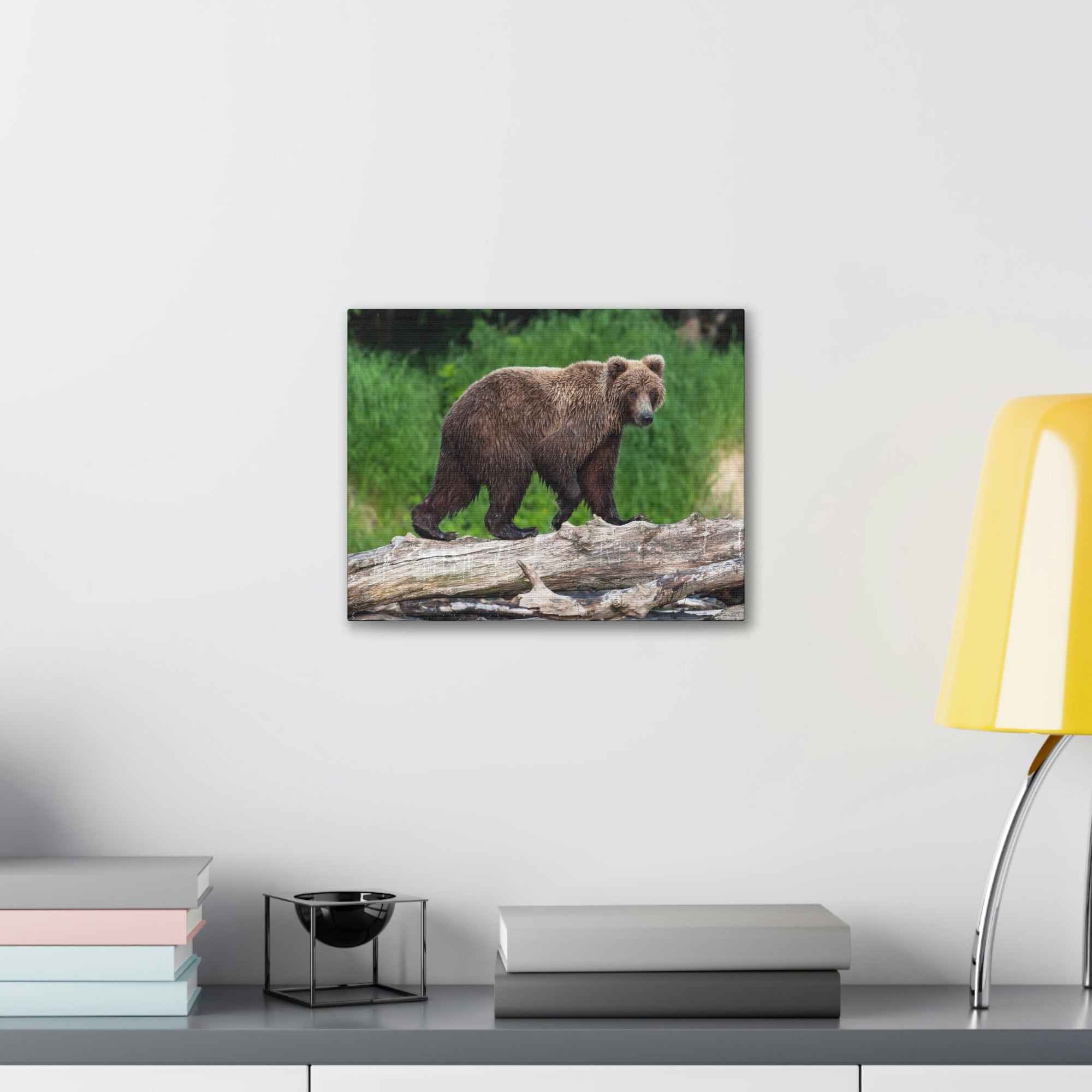 Scripture Walls Brown Bear Hunting Brown Bear on Hunt Print Animal Wall Art Wildlife Canvas Prints Wall Art Ready to Hang Unframed-Express Your Love Gifts