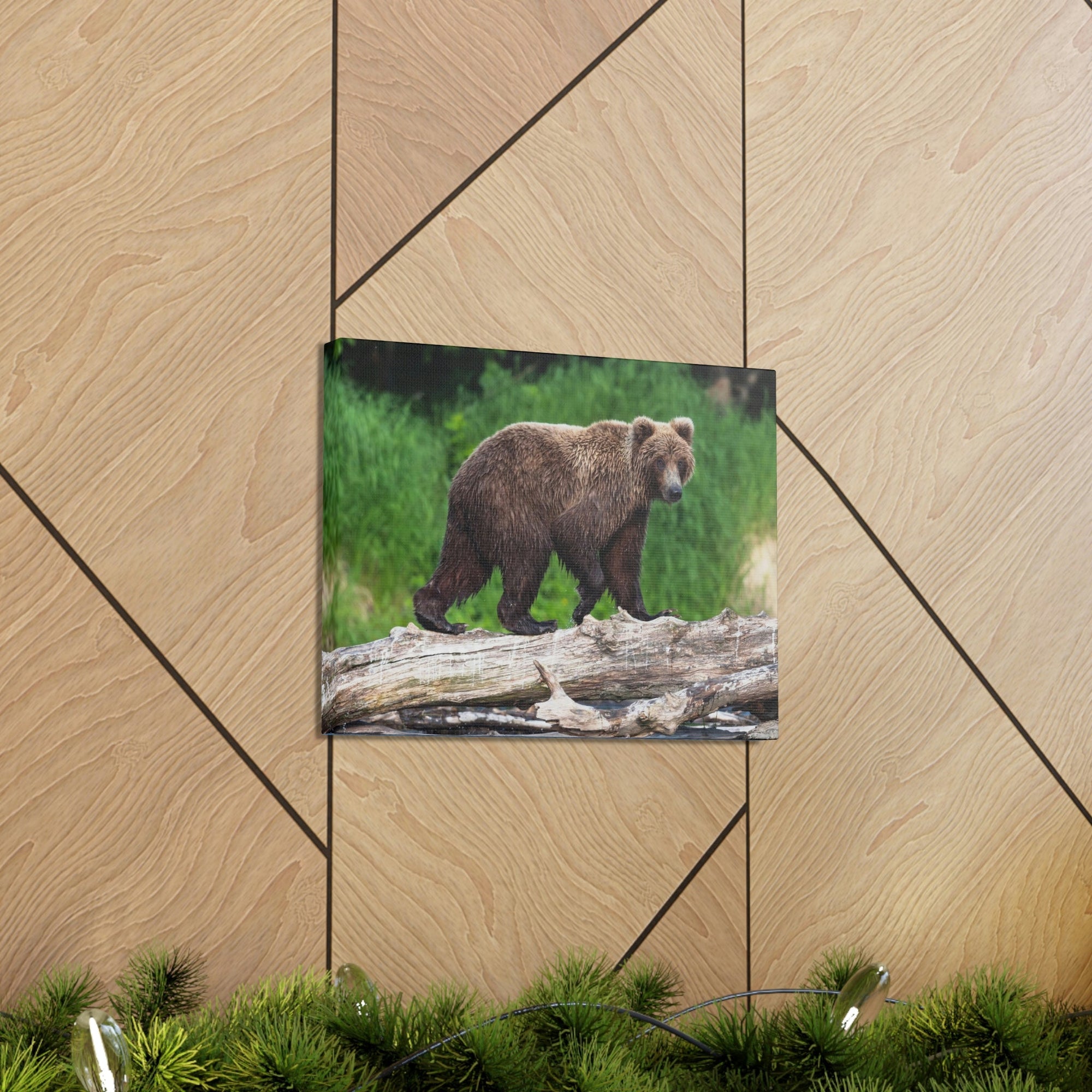 Scripture Walls Brown Bear Hunting Brown Bear on Hunt Print Animal Wall Art Wildlife Canvas Prints Wall Art Ready to Hang Unframed-Express Your Love Gifts