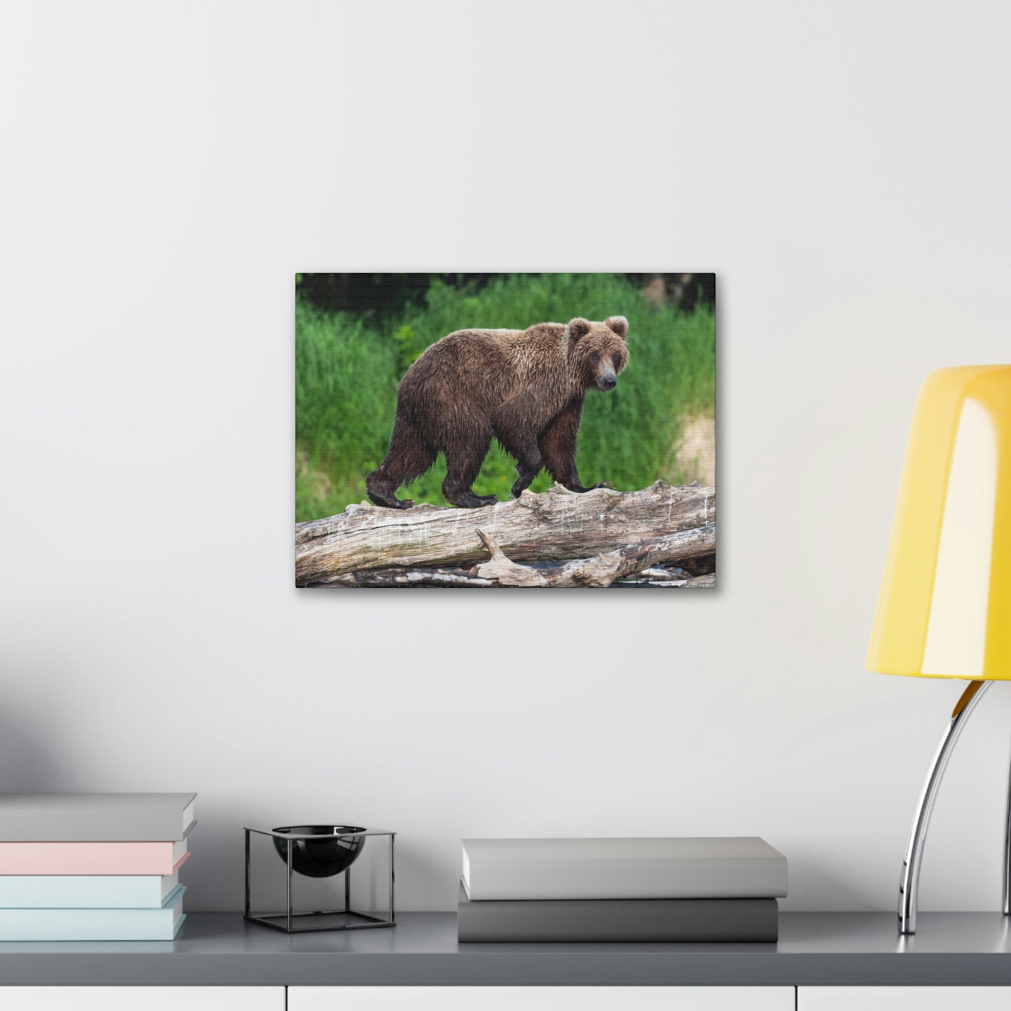 Scripture Walls Brown Bear Hunting Brown Bear on Hunt Print Animal Wall Art Wildlife Canvas Prints Wall Art Ready to Hang Unframed-Express Your Love Gifts