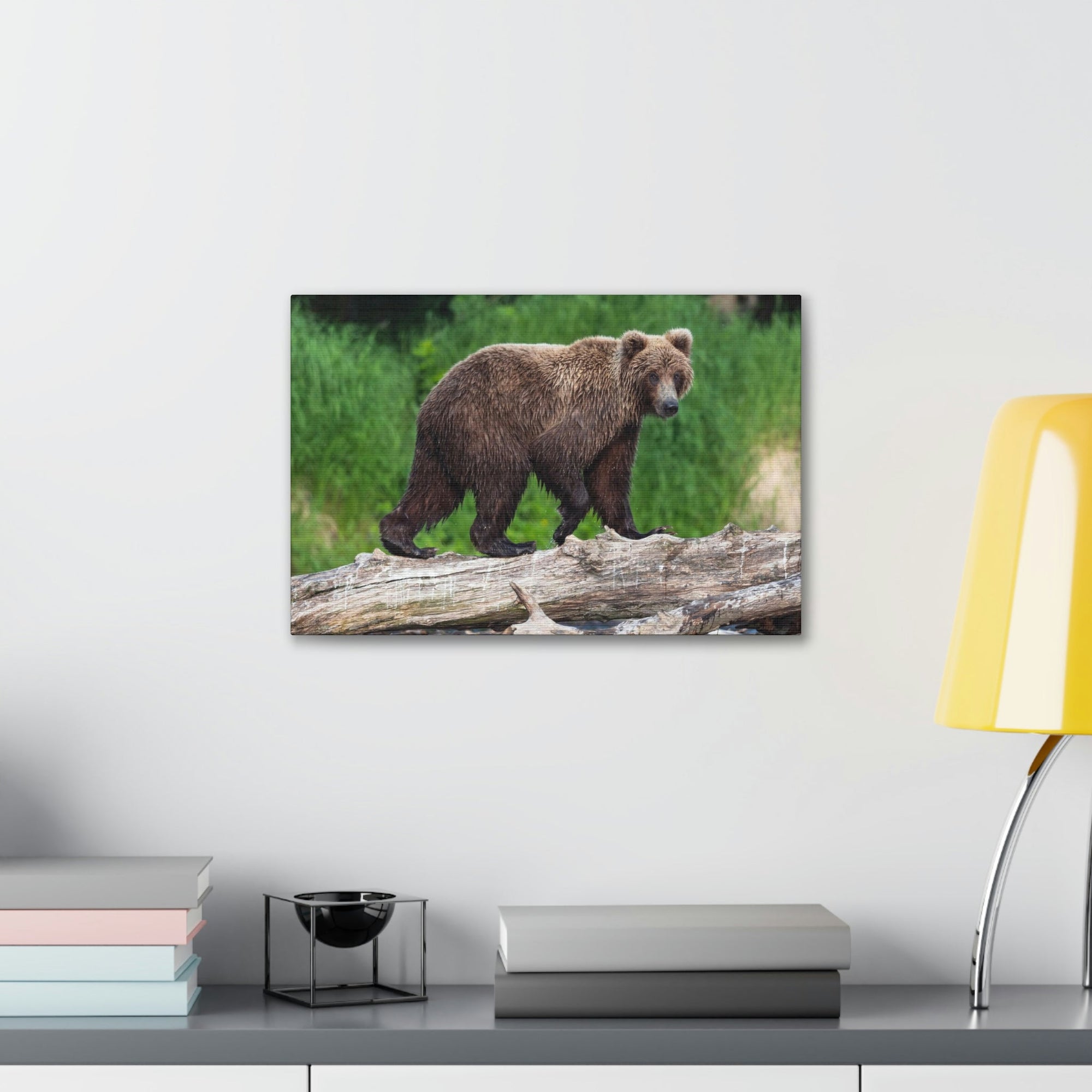 Scripture Walls Brown Bear Hunting Brown Bear on Hunt Print Animal Wall Art Wildlife Canvas Prints Wall Art Ready to Hang Unframed-Express Your Love Gifts