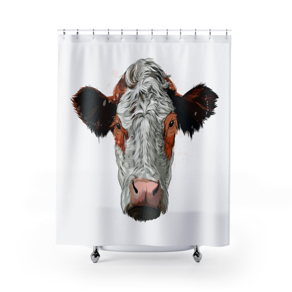 Brown Cow Head Stylish Design 71&quot; x 74&quot; Elegant Waterproof Shower Curtain for a Spa-like Bathroom Paradise Exceptional Craftsmanship-Express Your Love Gifts