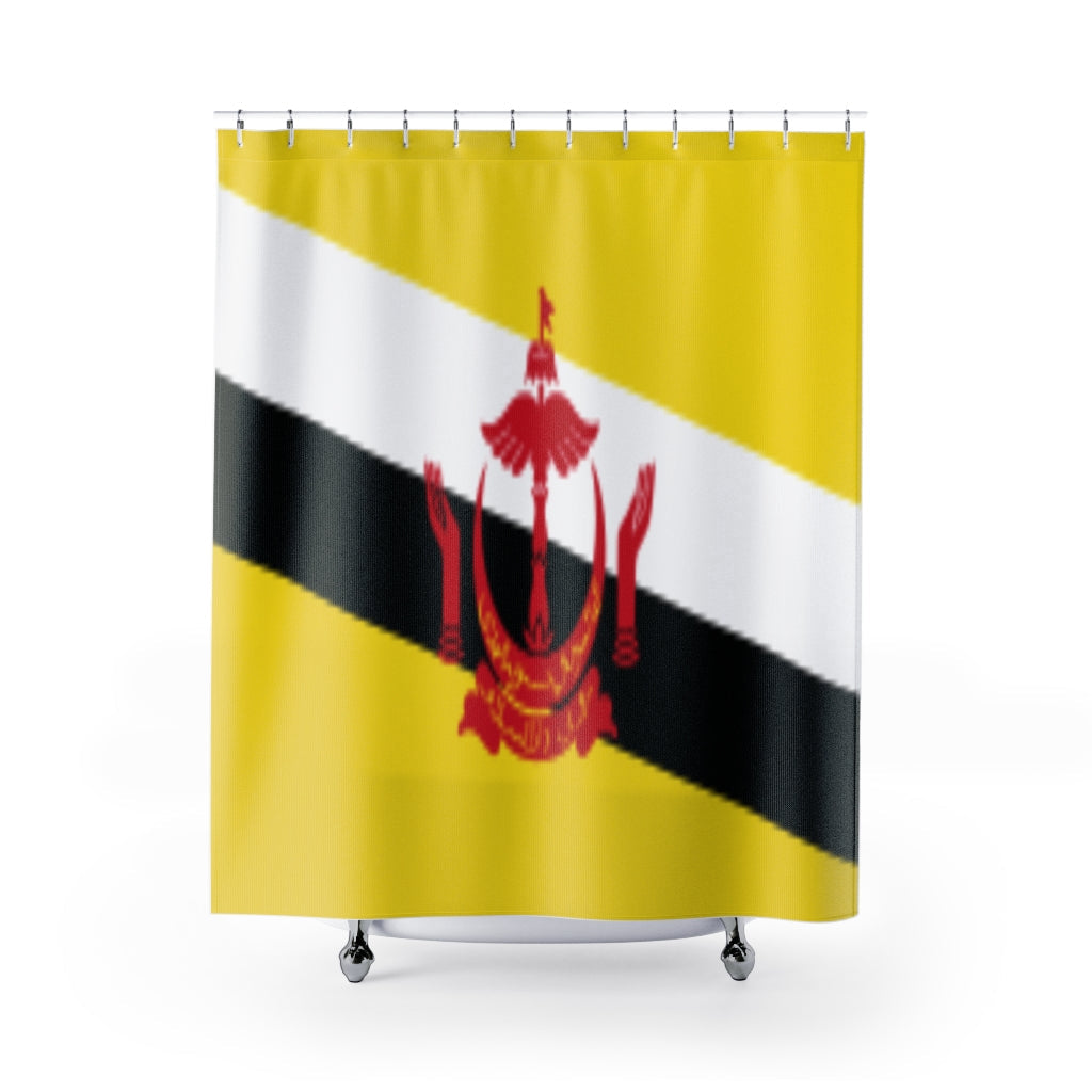 Brunei Flag Stylish Design 71&quot; x 74&quot; Elegant Waterproof Shower Curtain for a Spa-like Bathroom Paradise Exceptional Craftsmanship-Express Your Love Gifts