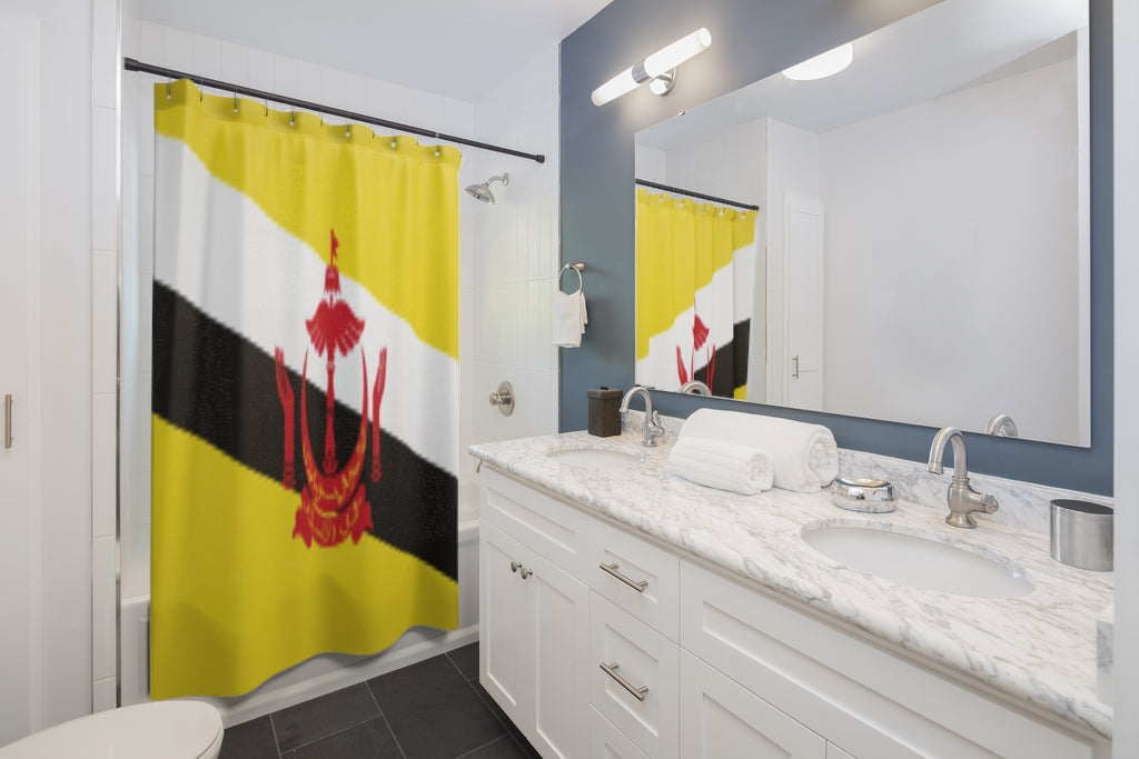 Brunei Flag Stylish Design 71" x 74" Elegant Waterproof Shower Curtain for a Spa-like Bathroom Paradise Exceptional Craftsmanship-Express Your Love Gifts