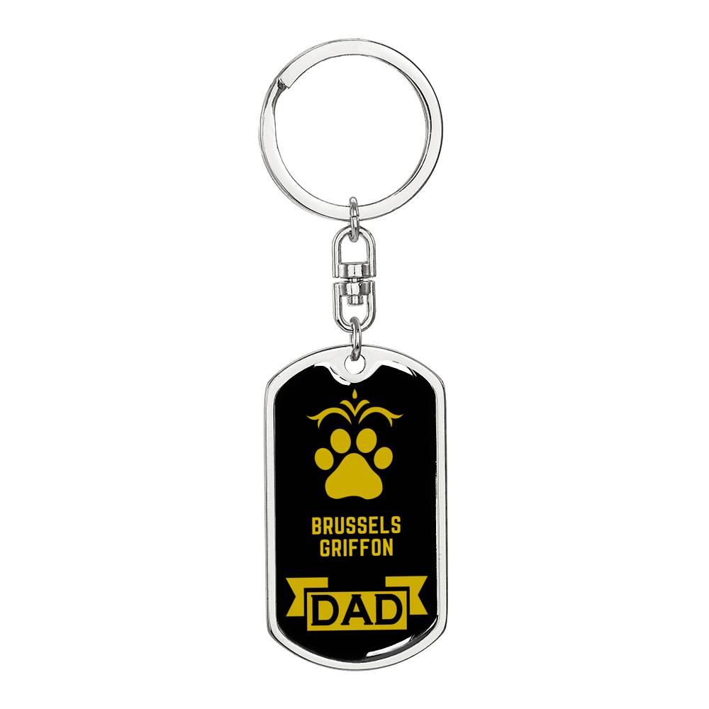 Brussels Griffon Keychain Stainless Steel or 18k Gold-Express Your Love Gifts