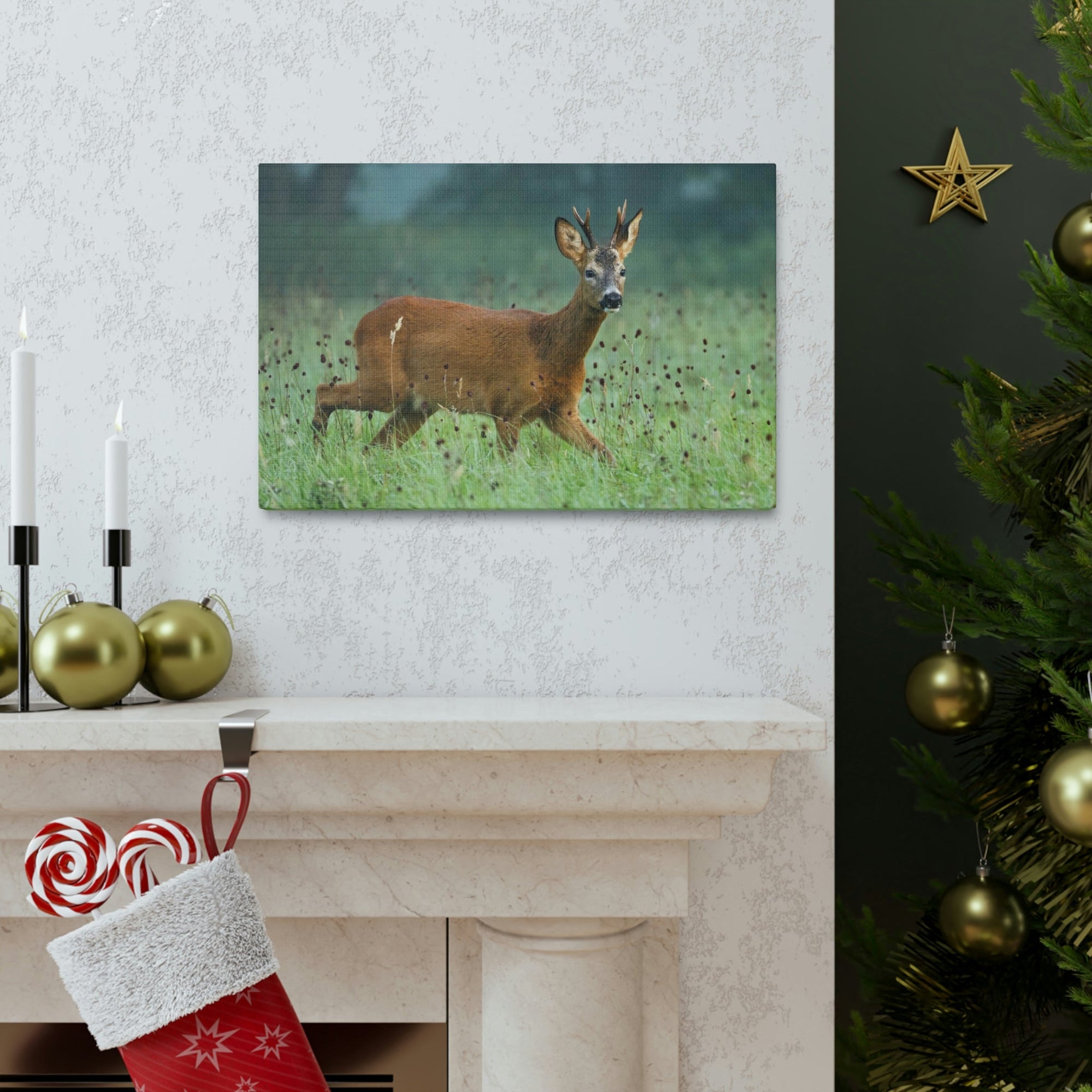 Scripture Walls Buck Hunting Buck on Hunt Print Animal Wall Art Wildlife Canvas Prints Wall Art Ready to Hang Unframed-Express Your Love Gifts