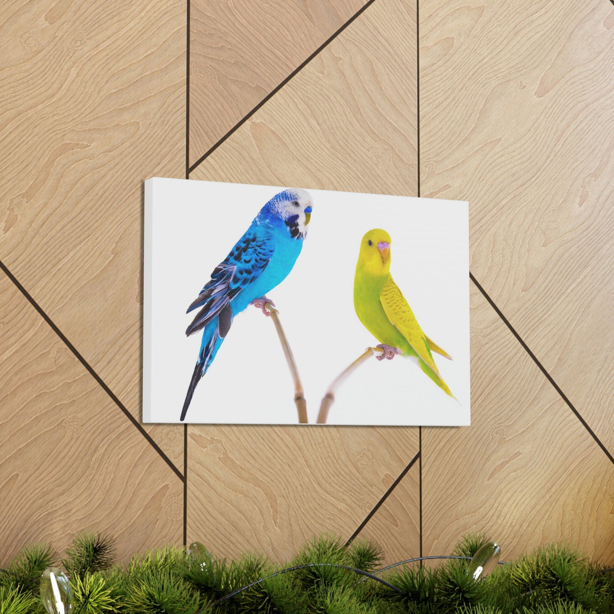 Scripture Walls Budgie Couple Budgie Troop Print Animal Wall Art Wildlife Canvas Prints Wall Art Ready to Hang Unframed-Express Your Love Gifts