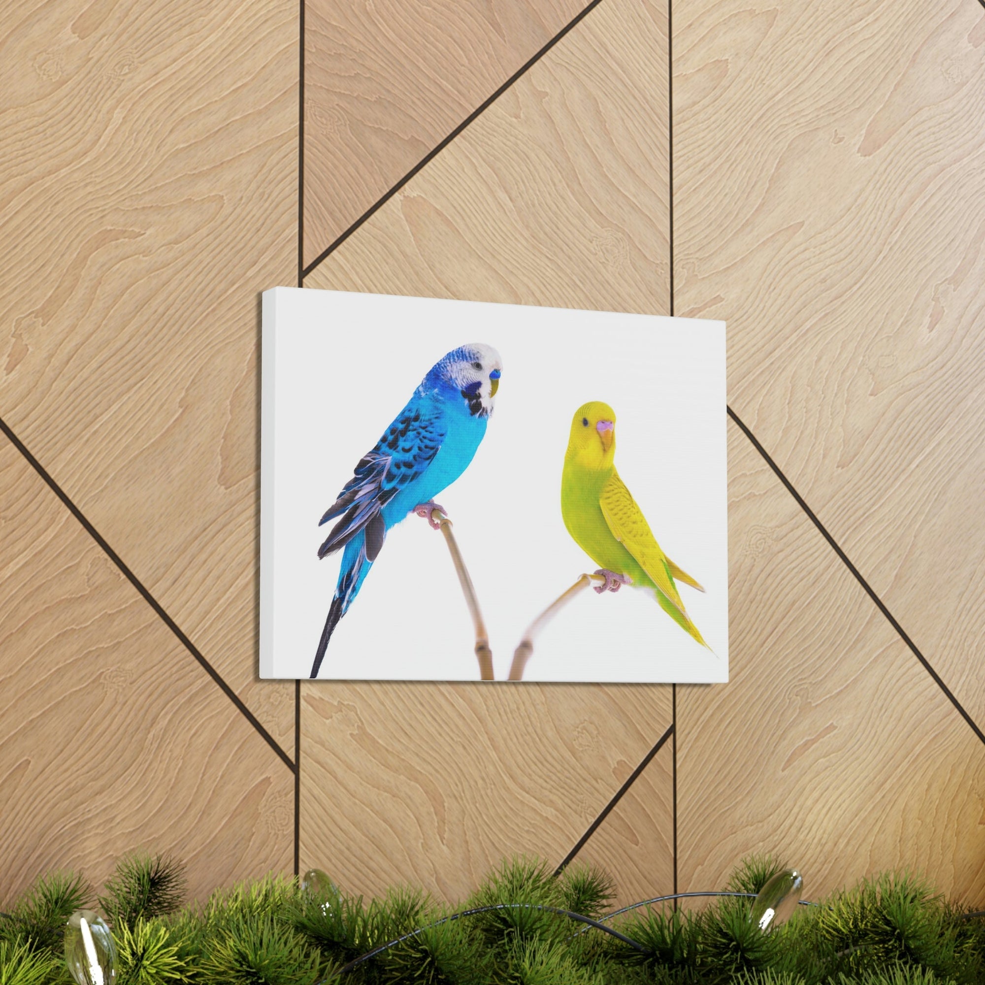 Scripture Walls Budgie Couple Budgie Troop Print Animal Wall Art Wildlife Canvas Prints Wall Art Ready to Hang Unframed-Express Your Love Gifts