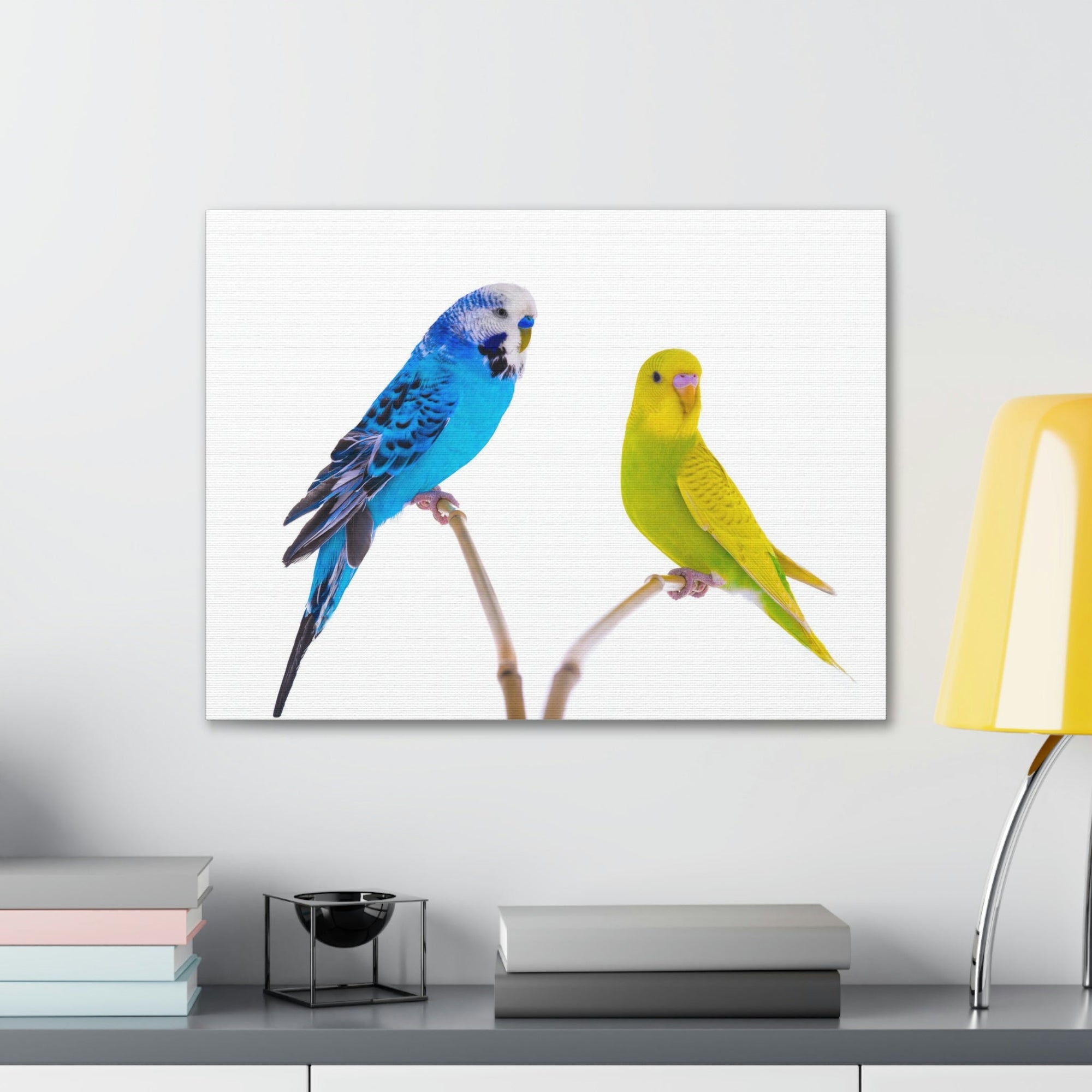 Scripture Walls Budgie Couple Budgie Troop Print Animal Wall Art Wildlife Canvas Prints Wall Art Ready to Hang Unframed-Express Your Love Gifts