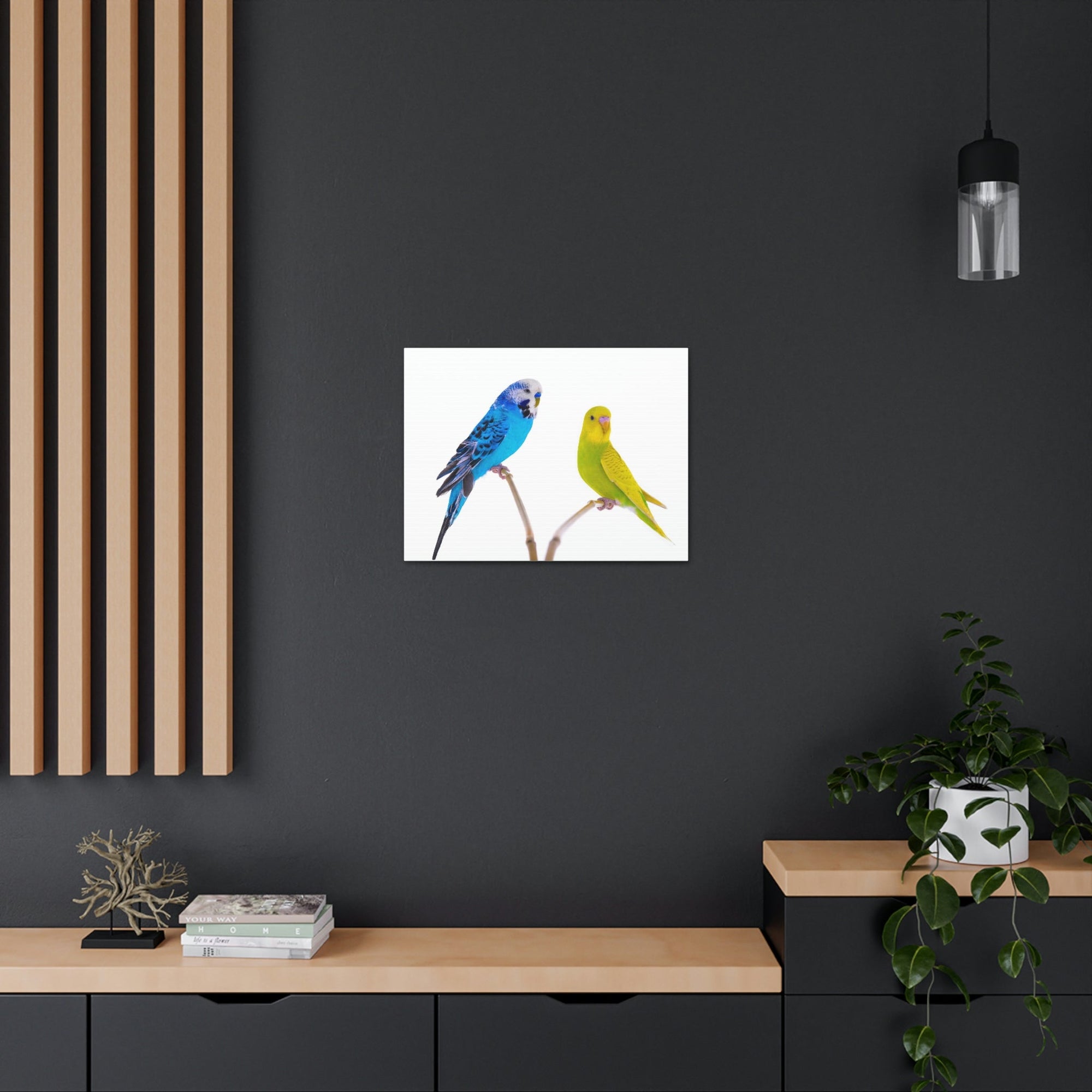 Scripture Walls Budgie Couple Budgie Troop Print Animal Wall Art Wildlife Canvas Prints Wall Art Ready to Hang Unframed-Express Your Love Gifts