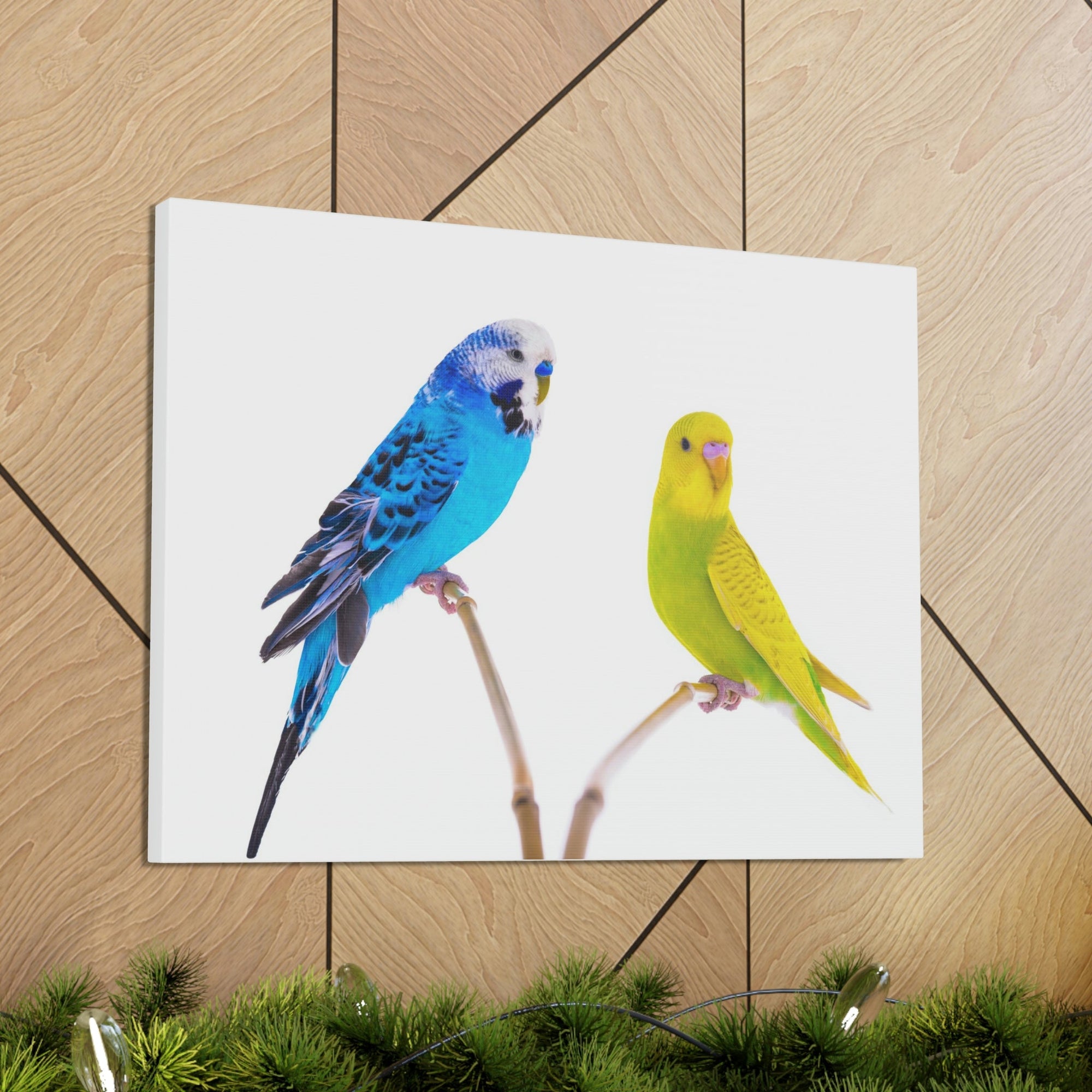 Scripture Walls Budgie Couple Budgie Troop Print Animal Wall Art Wildlife Canvas Prints Wall Art Ready to Hang Unframed-Express Your Love Gifts