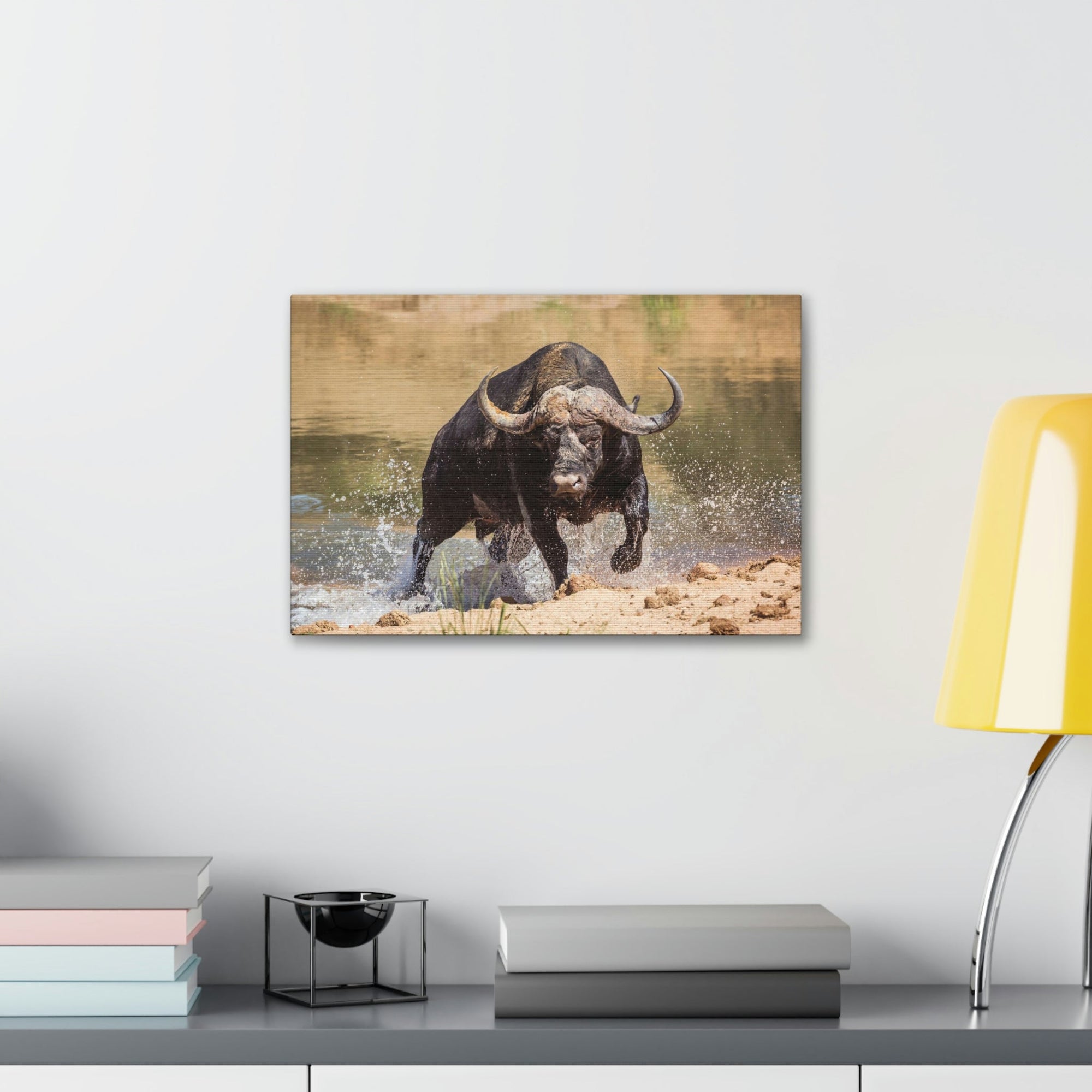 Scripture Walls Buffalo Hunting Buffalo on Hunt Print Animal Wall Art Wildlife Canvas Prints Wall Art Ready to Hang Unframed-Express Your Love Gifts