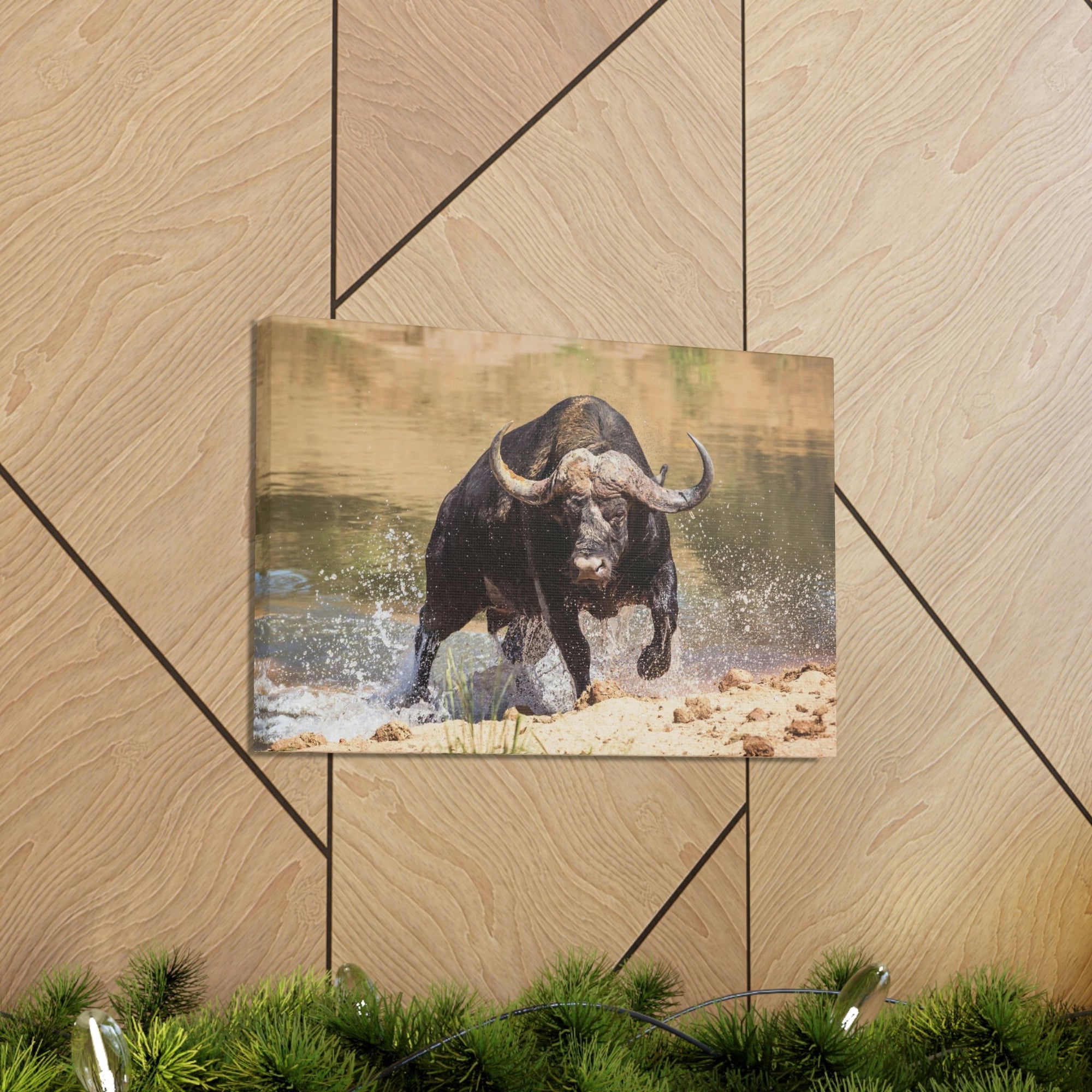 Scripture Walls Buffalo Hunting Buffalo on Hunt Print Animal Wall Art Wildlife Canvas Prints Wall Art Ready to Hang Unframed-Express Your Love Gifts