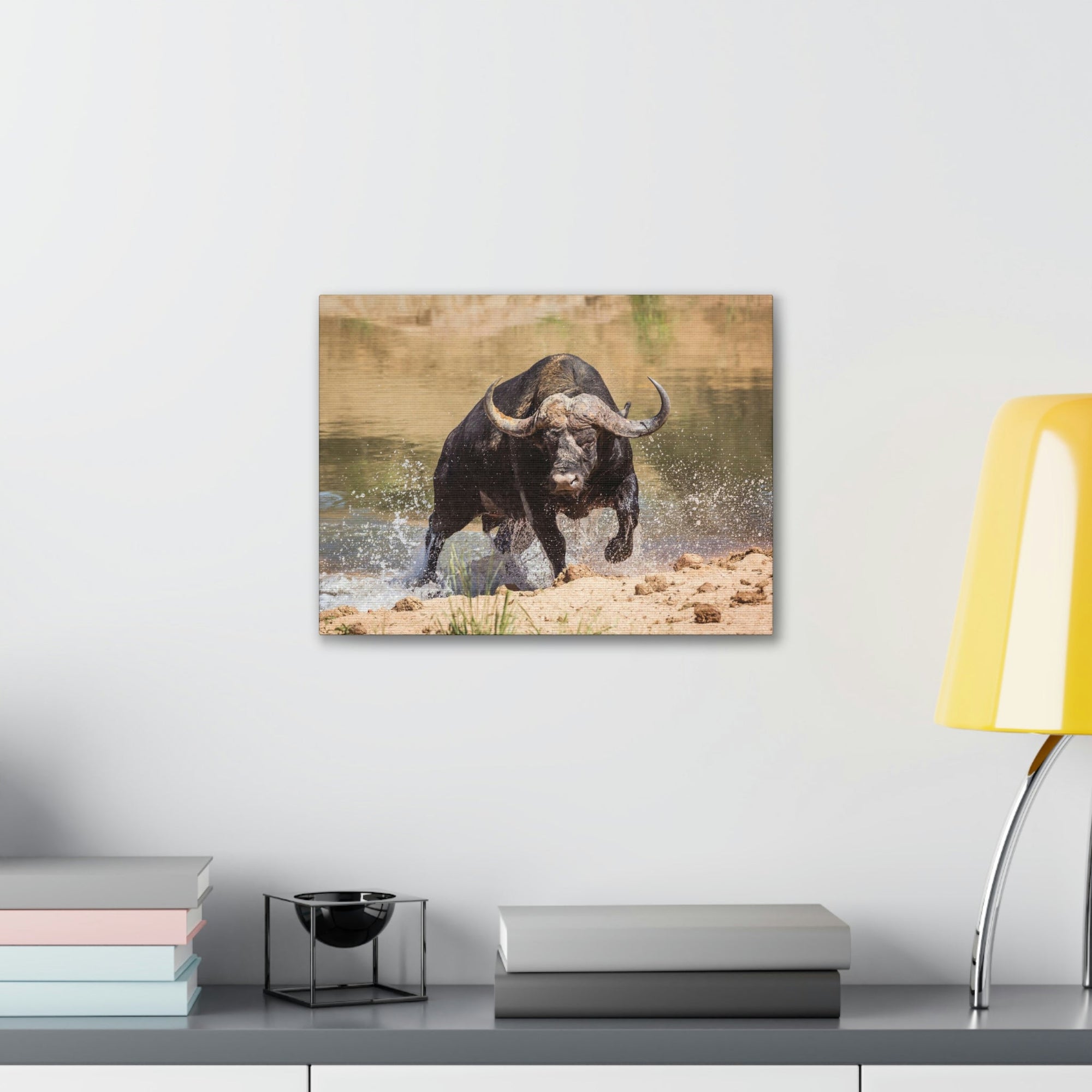 Scripture Walls Buffalo Hunting Buffalo on Hunt Print Animal Wall Art Wildlife Canvas Prints Wall Art Ready to Hang Unframed-Express Your Love Gifts