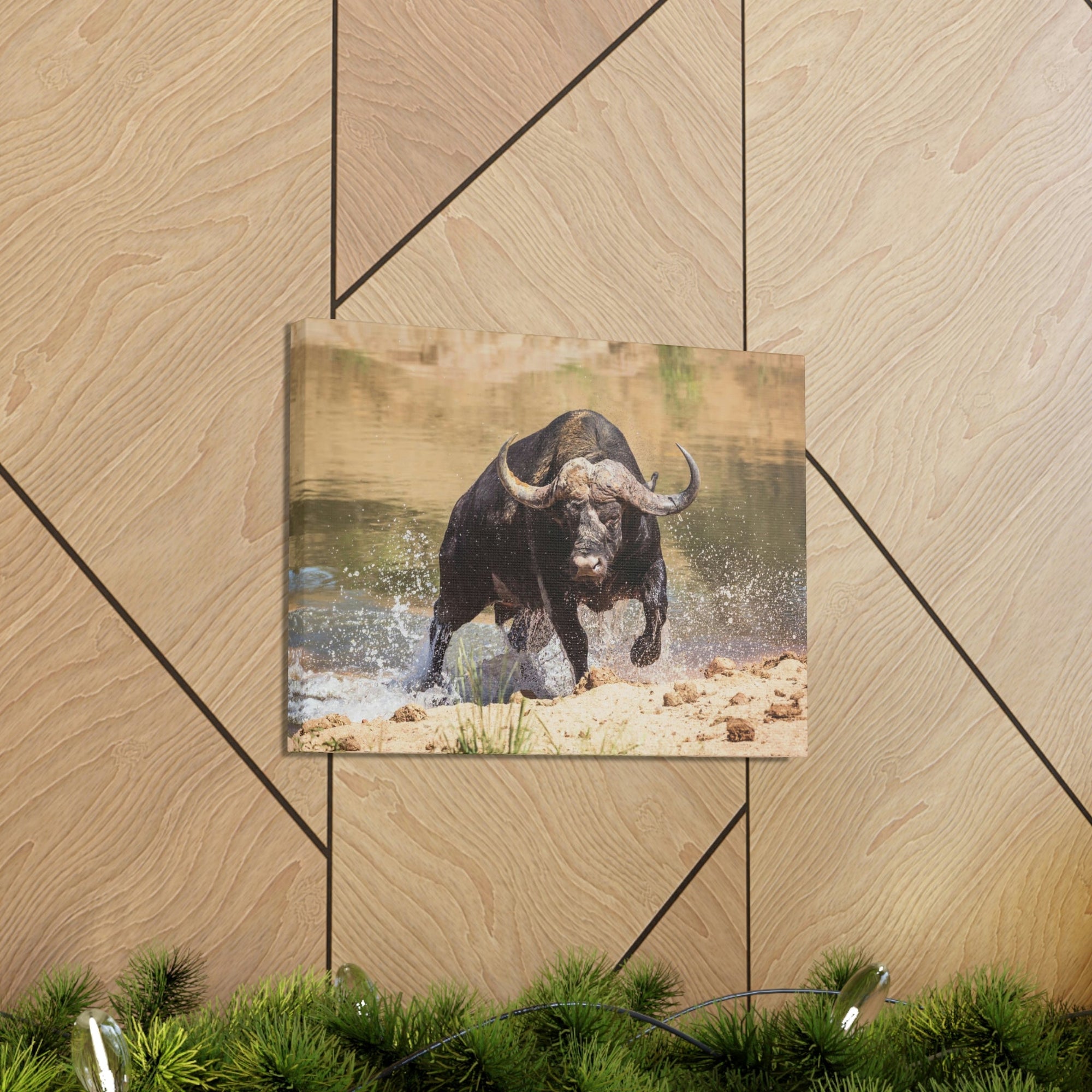 Scripture Walls Buffalo Hunting Buffalo on Hunt Print Animal Wall Art Wildlife Canvas Prints Wall Art Ready to Hang Unframed-Express Your Love Gifts