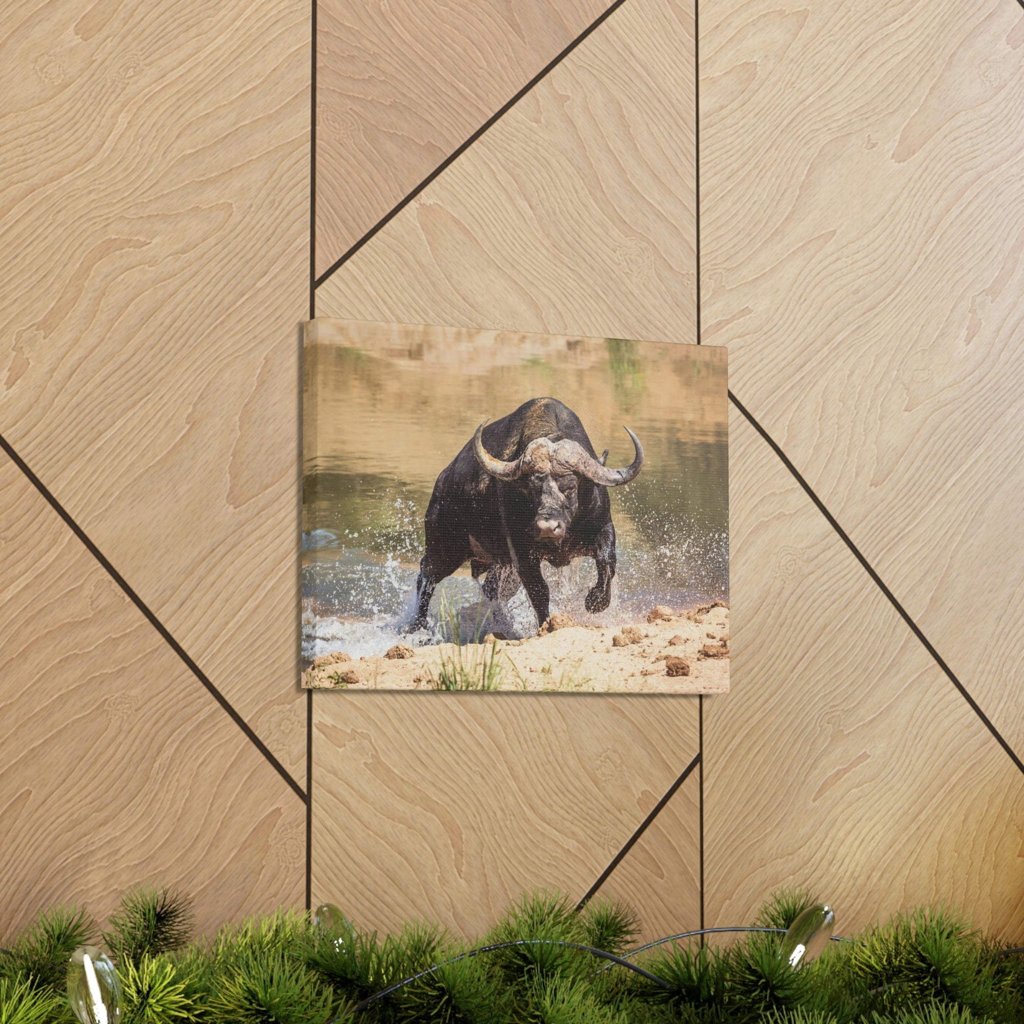 Scripture Walls Buffalo Hunting Buffalo on Hunt Print Animal Wall Art Wildlife Canvas Prints Wall Art Ready to Hang Unframed-Express Your Love Gifts