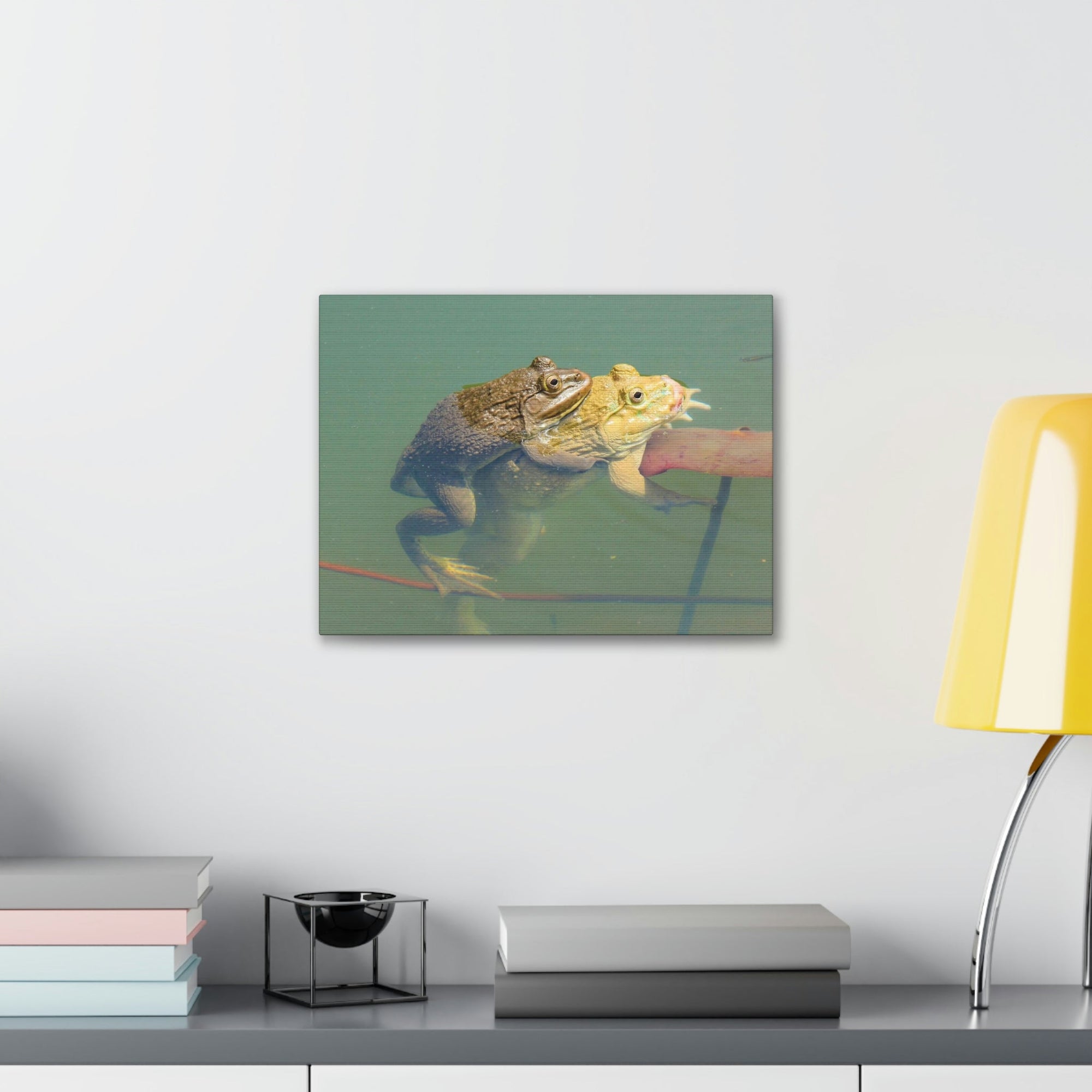 Scripture Walls Bull Frog Couple Bull Frog Troop Print Animal Wall Art Wildlife Canvas Prints Wall Art Ready to Hang Unframed-Express Your Love Gifts